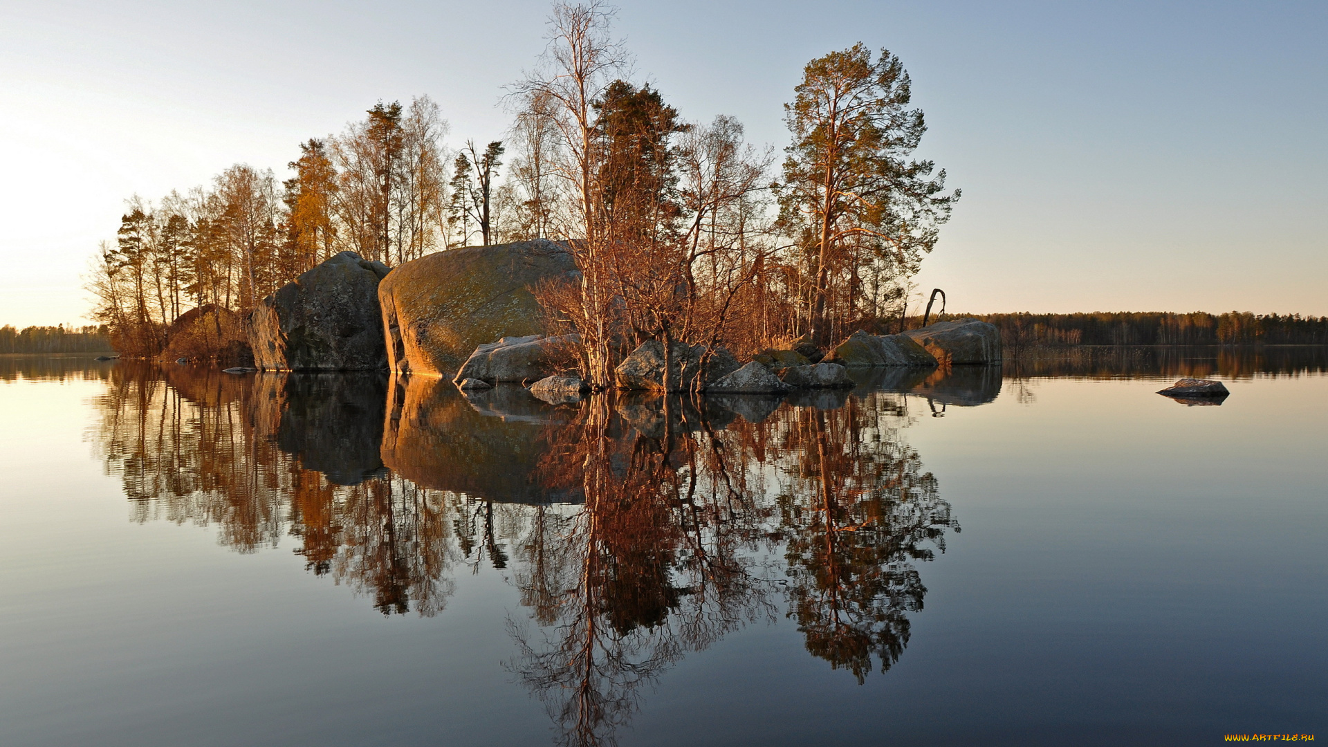 природа, реки, озера, деревья, камни, озеро