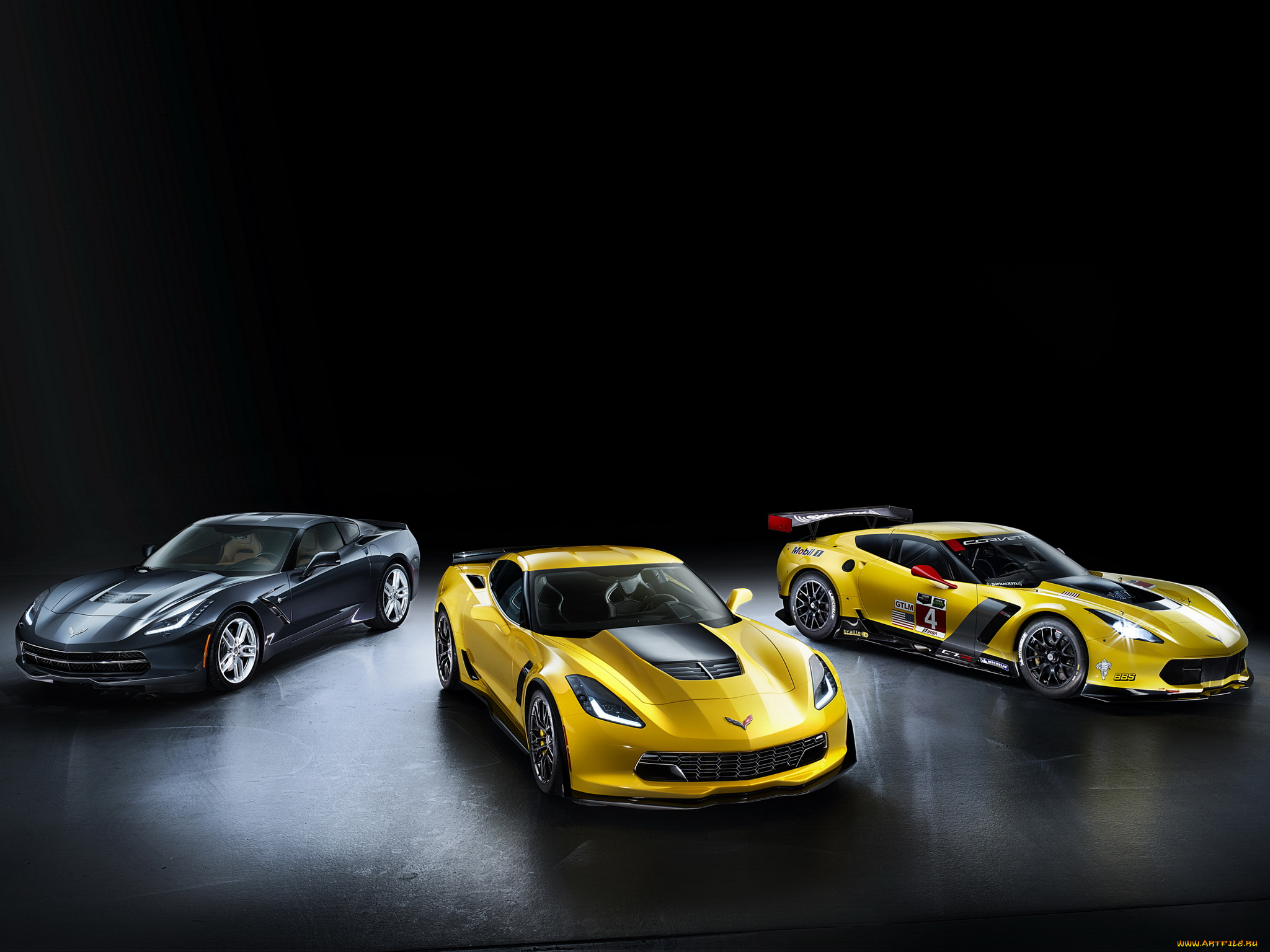 автомобили, corvette, c7, желтый, 2013