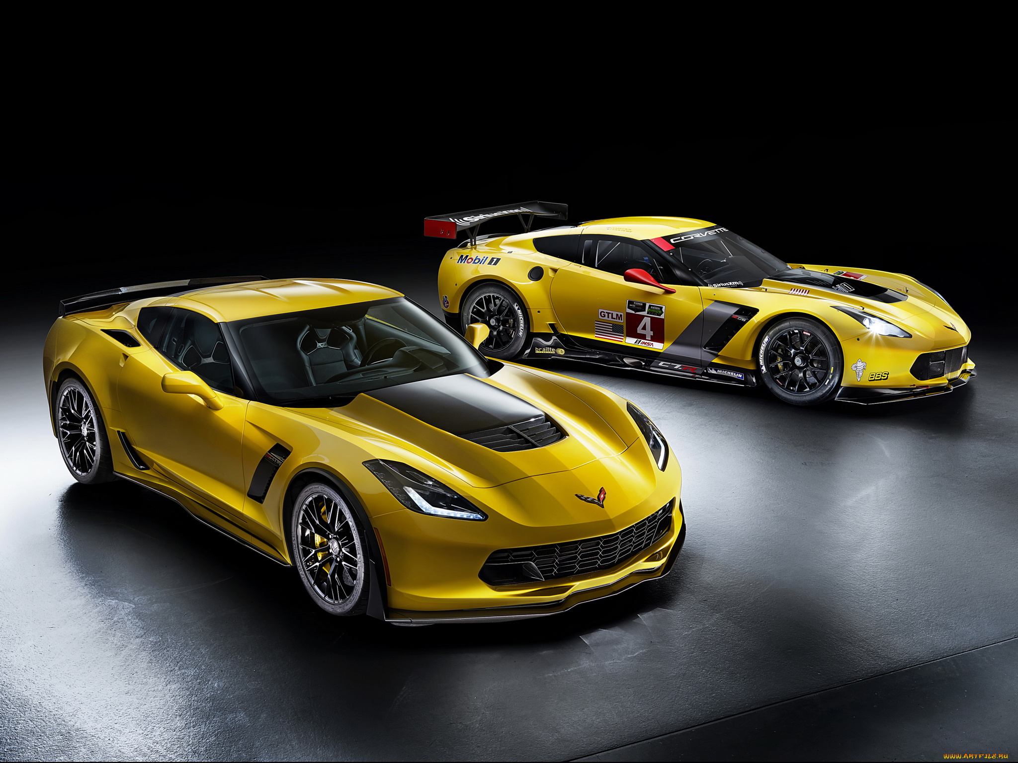 автомобили, corvette, желтый, 2013, c7