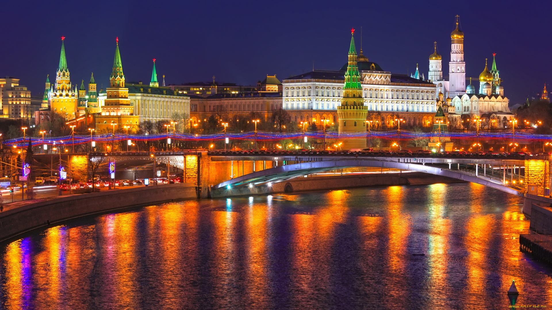 города, москва, , россия, moscow, russia, kremlin, city, москва, кремль, ночь, огни, река, отражение