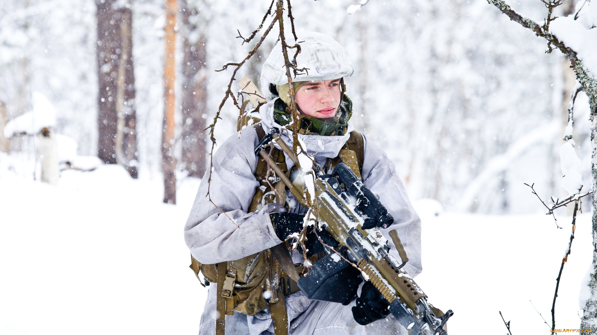оружие, армия, спецназ, солдат, снег, norwegian, army