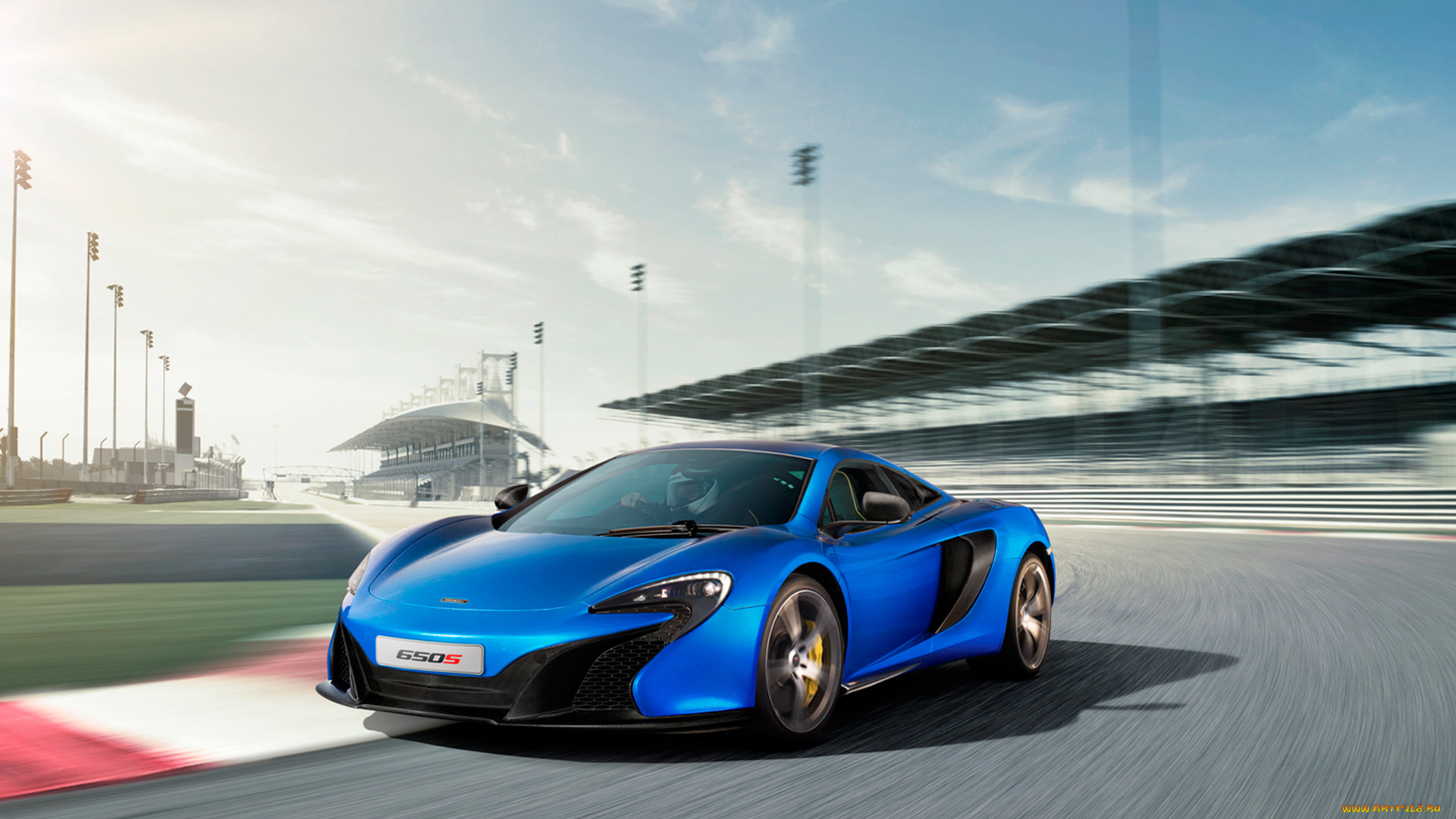 автомобили, mclaren, макларен, 650s, coupe, 2015, синий, скорость, трасса, поворот