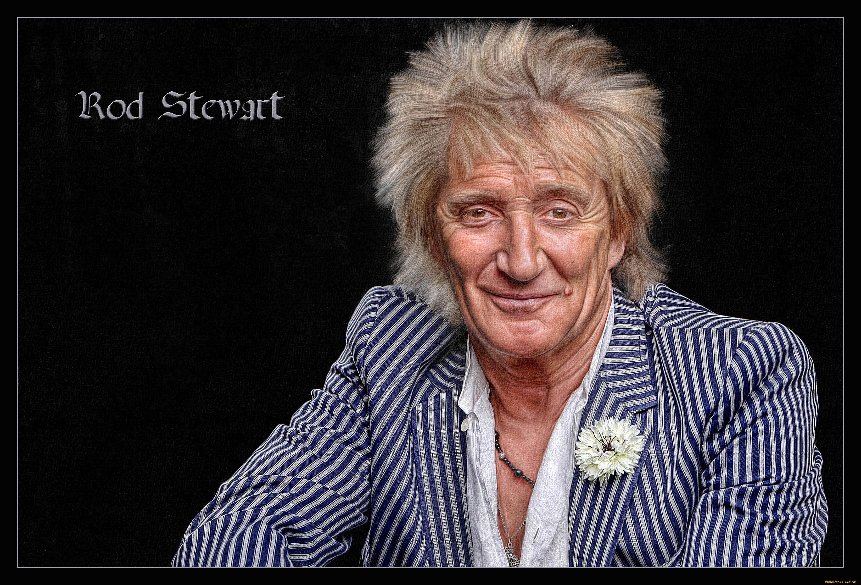 рисованное, люди, музыкант, род, стюарт, rod, stewart