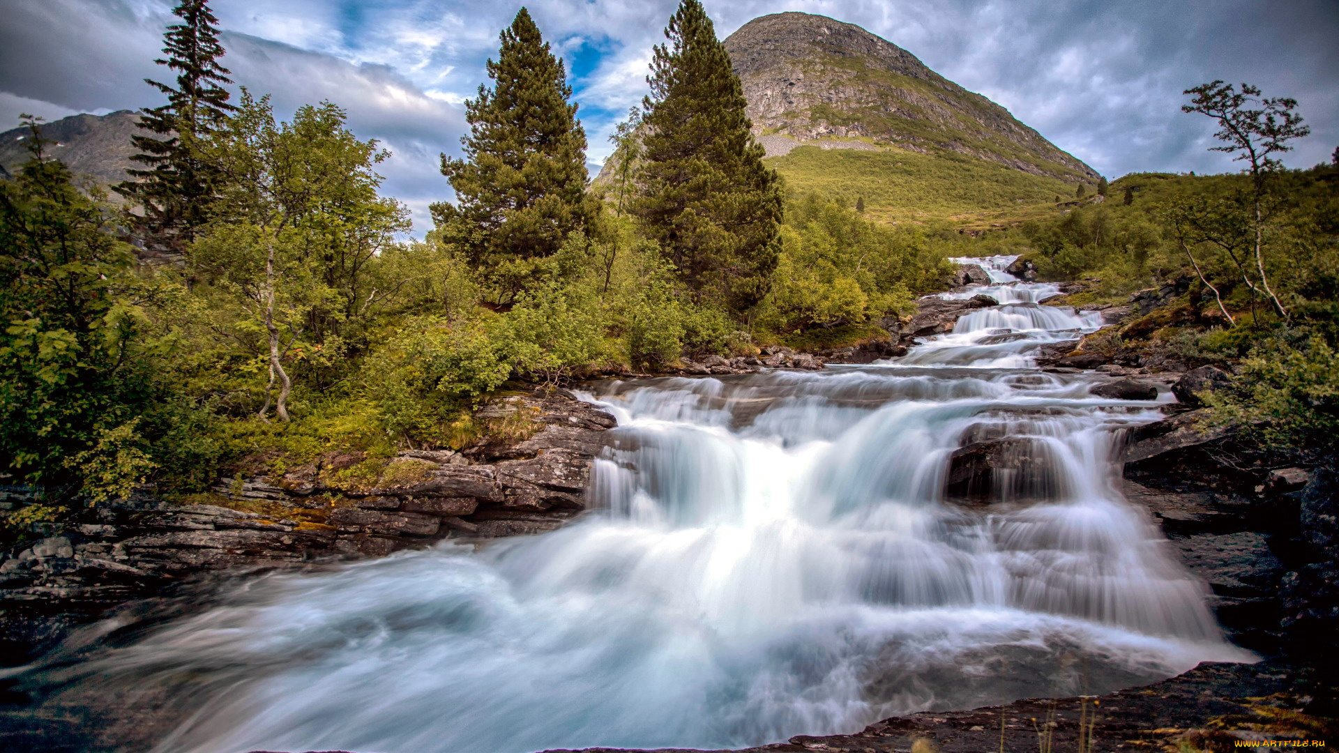 valdal, foss, waterfall, romsdalen, norway, природа, водопады, valdal, foss, waterfall