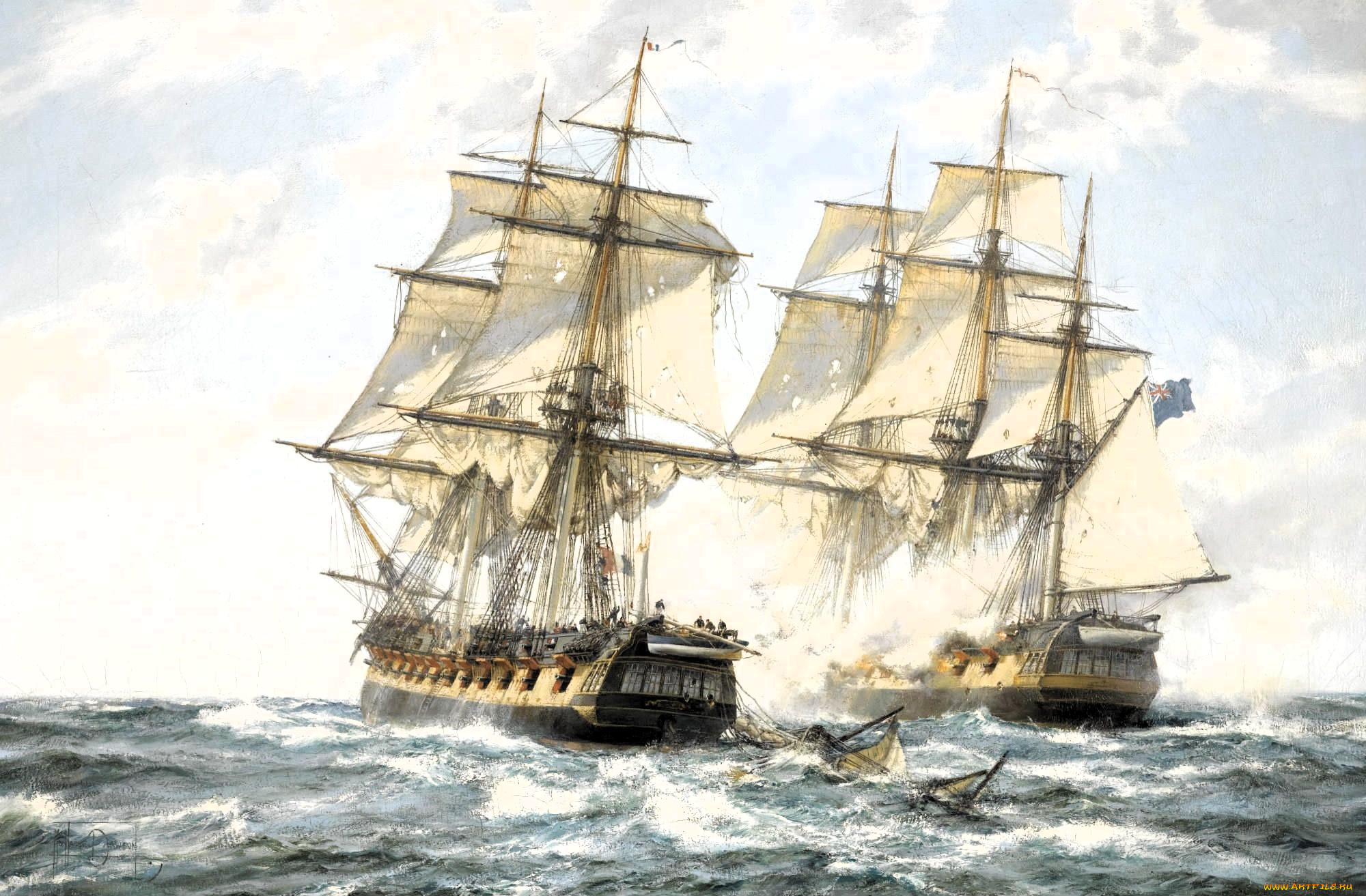 рисованное, montague, dawson, парусники, корабли, море