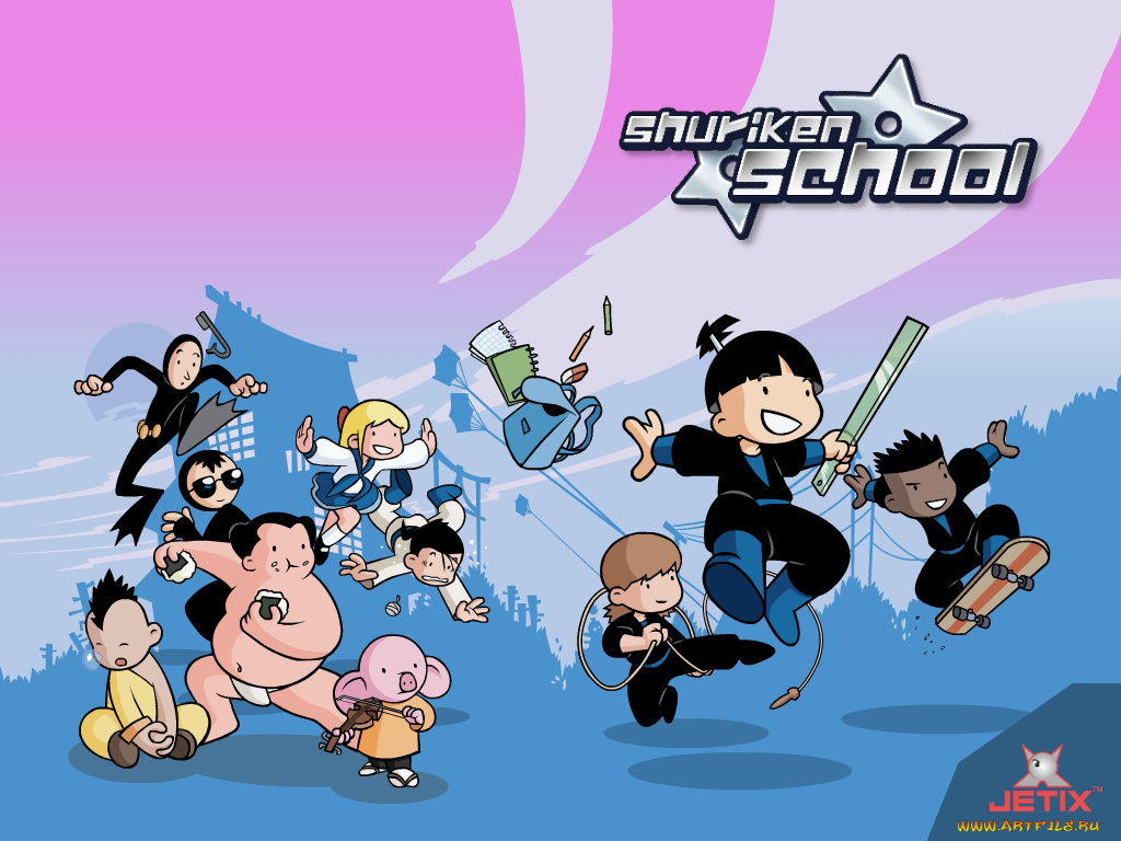 мультфильмы, shuriken, school