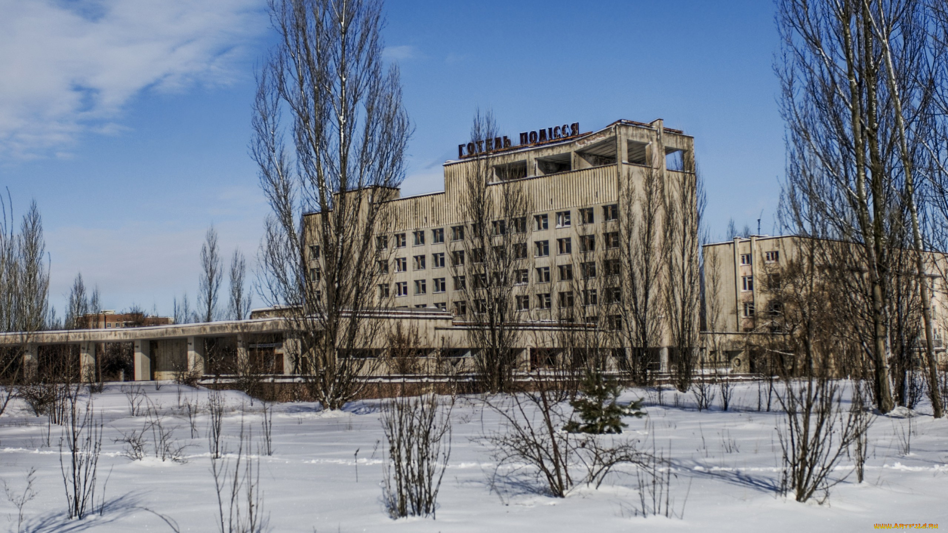 гостиница, Чернобыле, разное, развалины, руины, металлолом