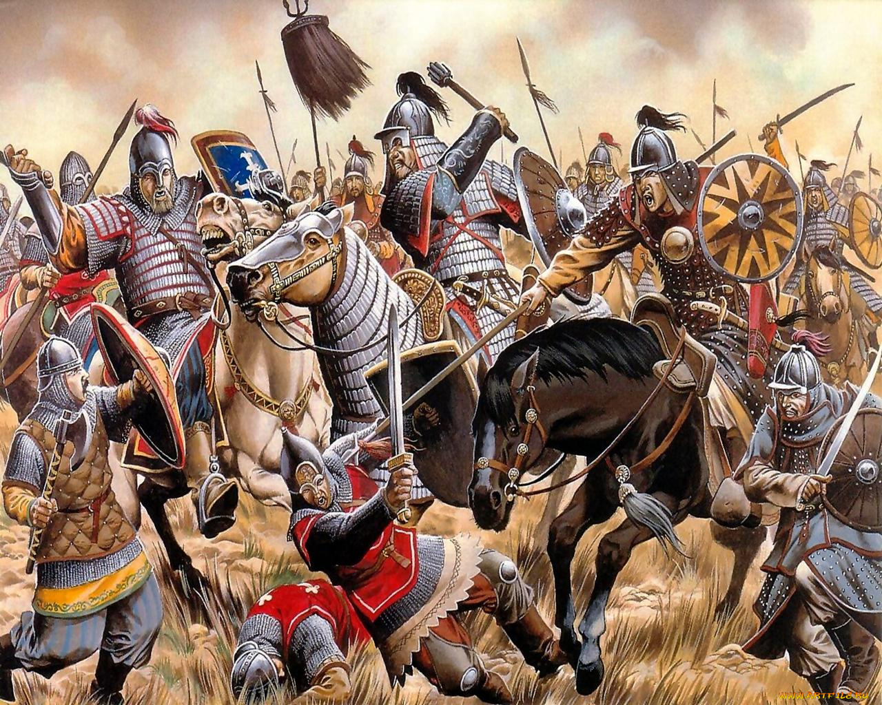 калка, ad, 1223, рисованные, армия
