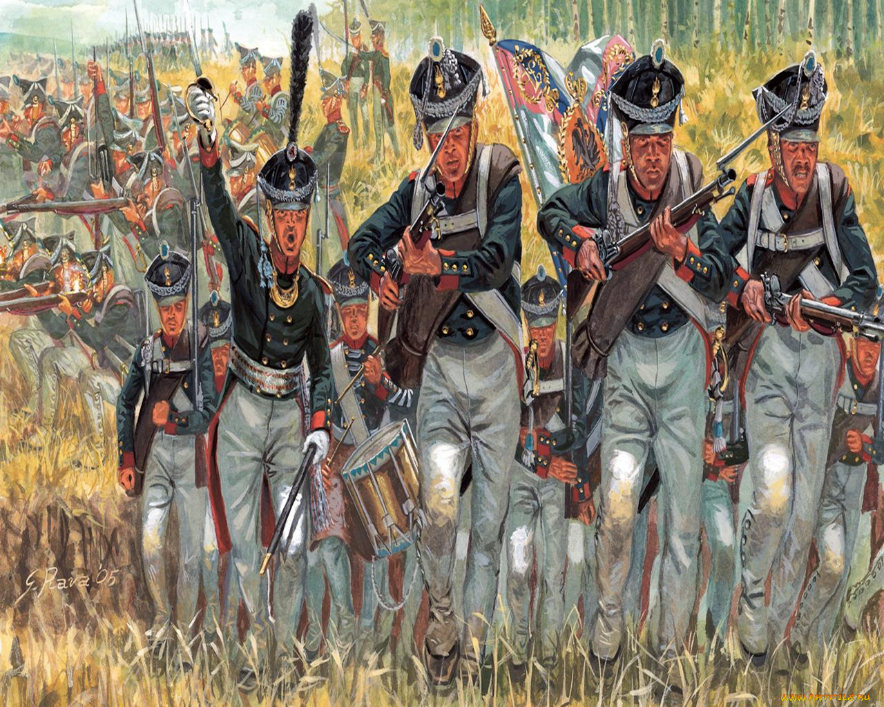 Наполеоновские. Napoleonic Wars Russian Infantry. Художник а.Каращук русская армия в 1812. Живопись наполеоновские войны пехота. Линейная пехота Пруссии.