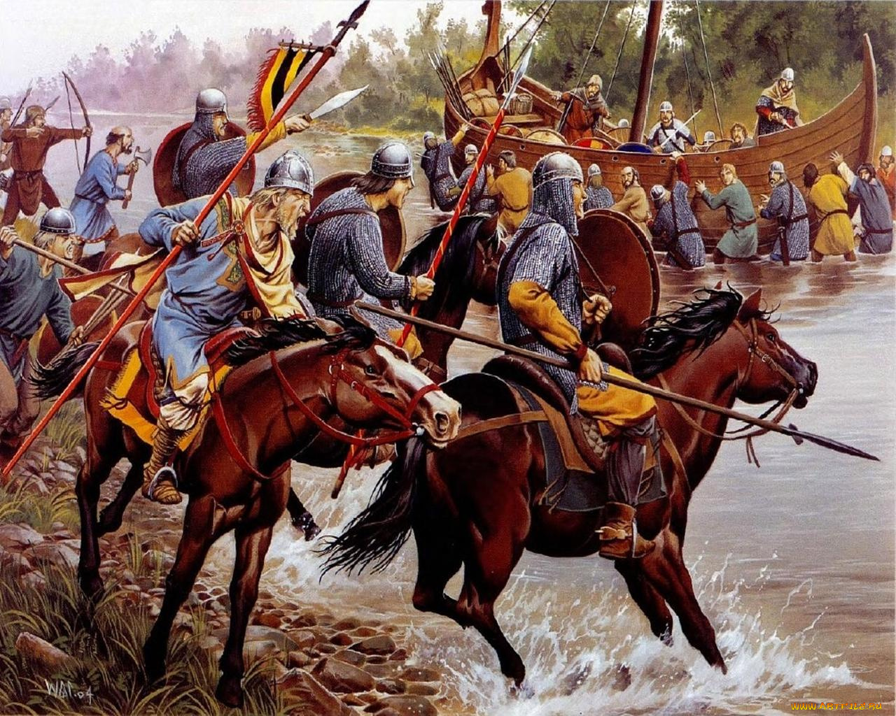 vikings, vs, franks, 9th, century, рисованные, армия