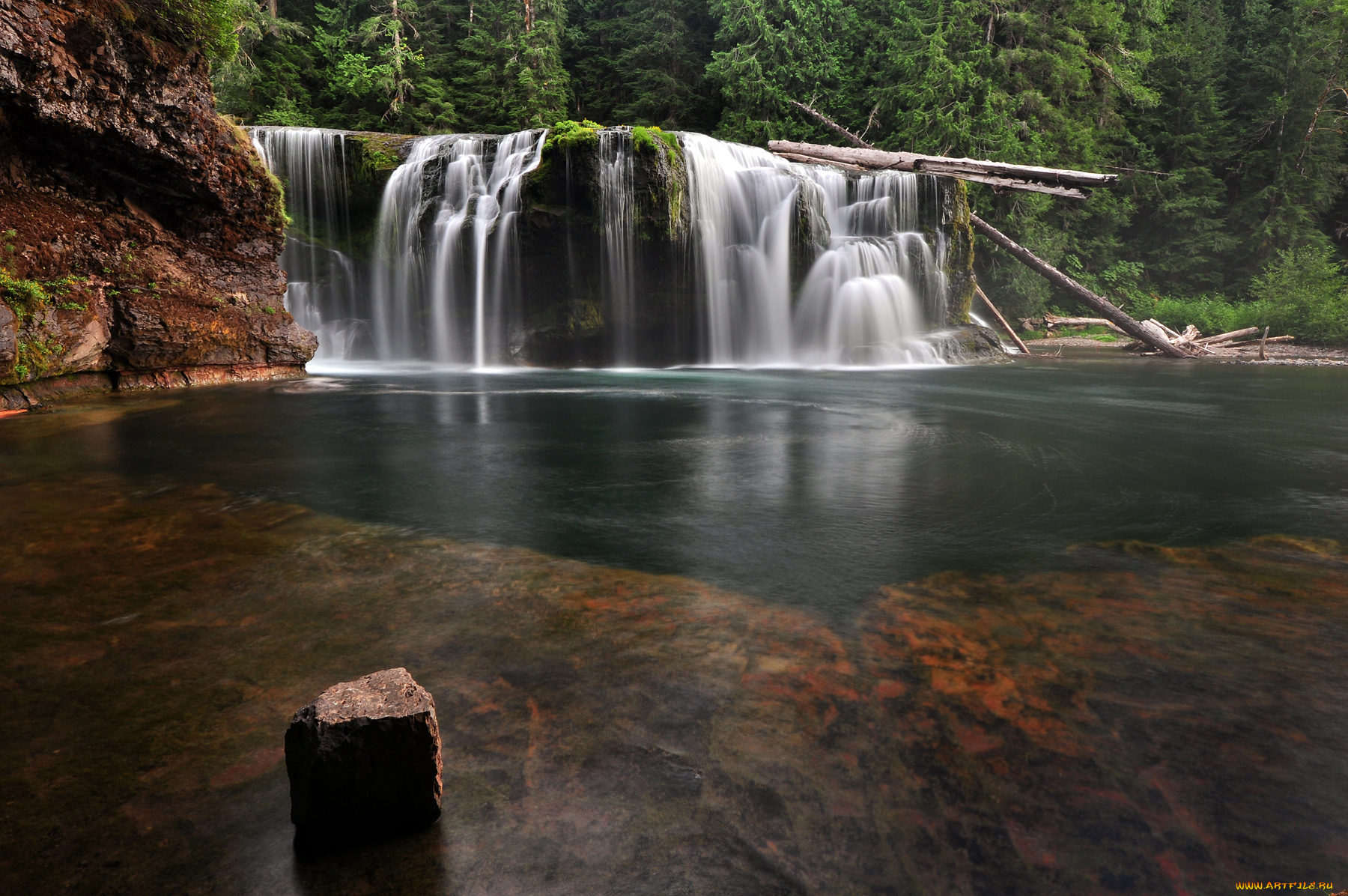 природа, водопады, река, вода, берег