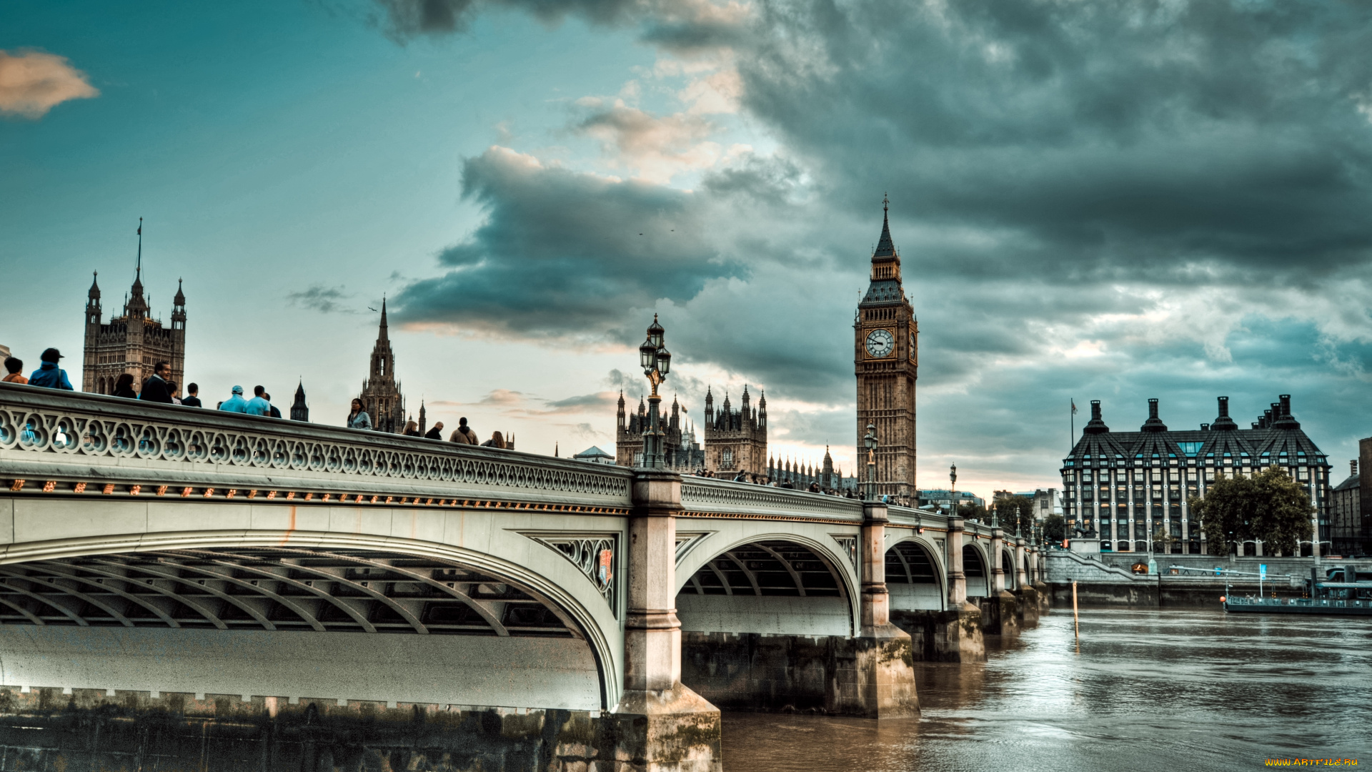 города, лондон, великобритания, мост, bridge, westminster