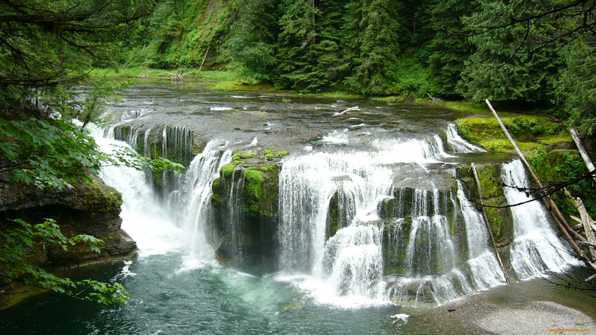 природа, водопады, река, вода