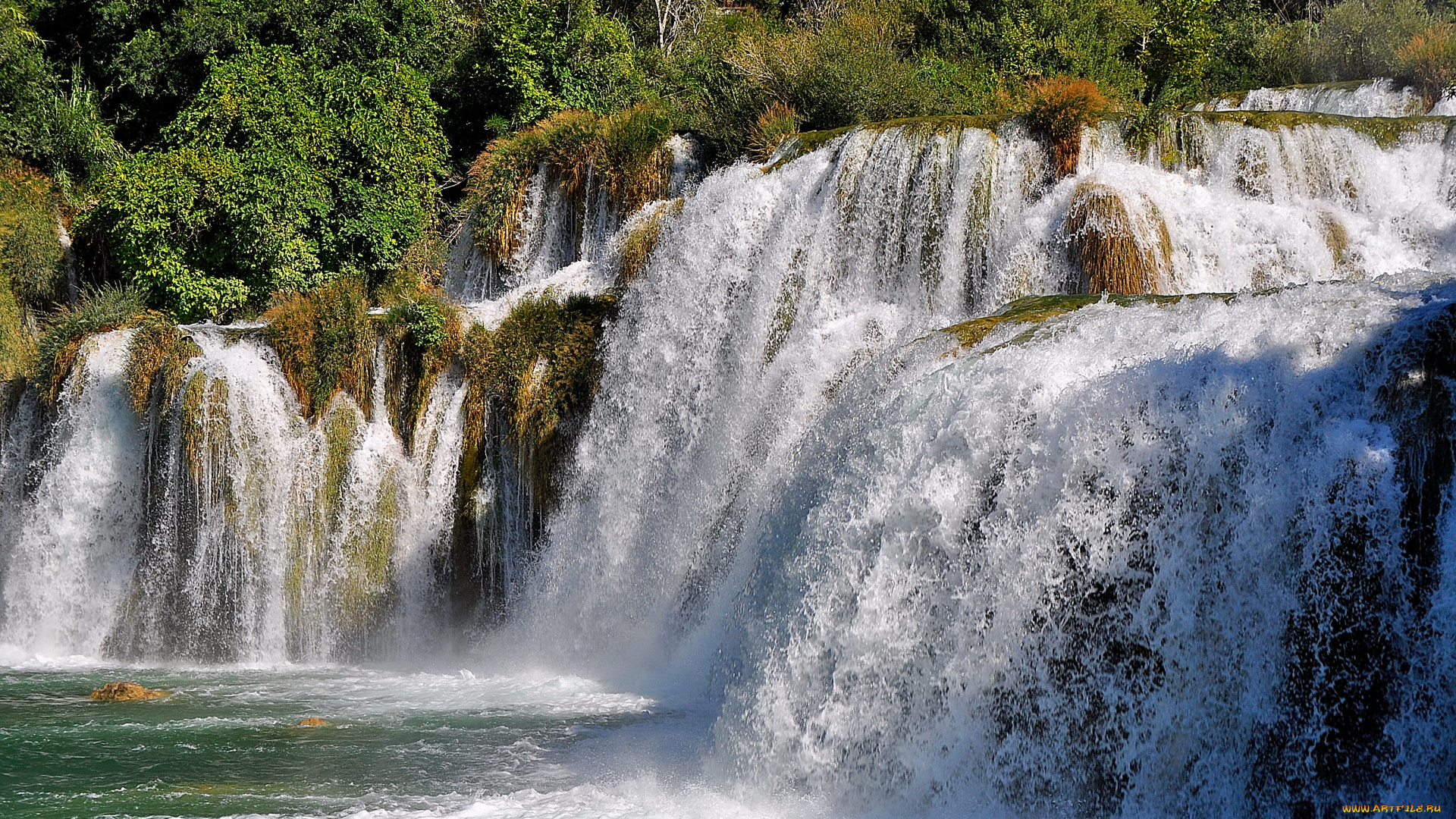 природа, водопады, течение, вода