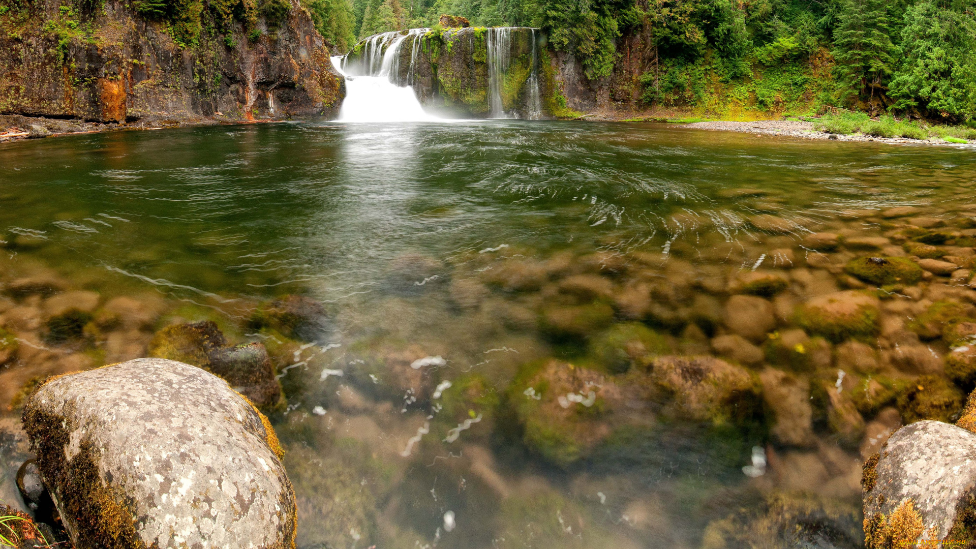 природа, водопады, вода, берег