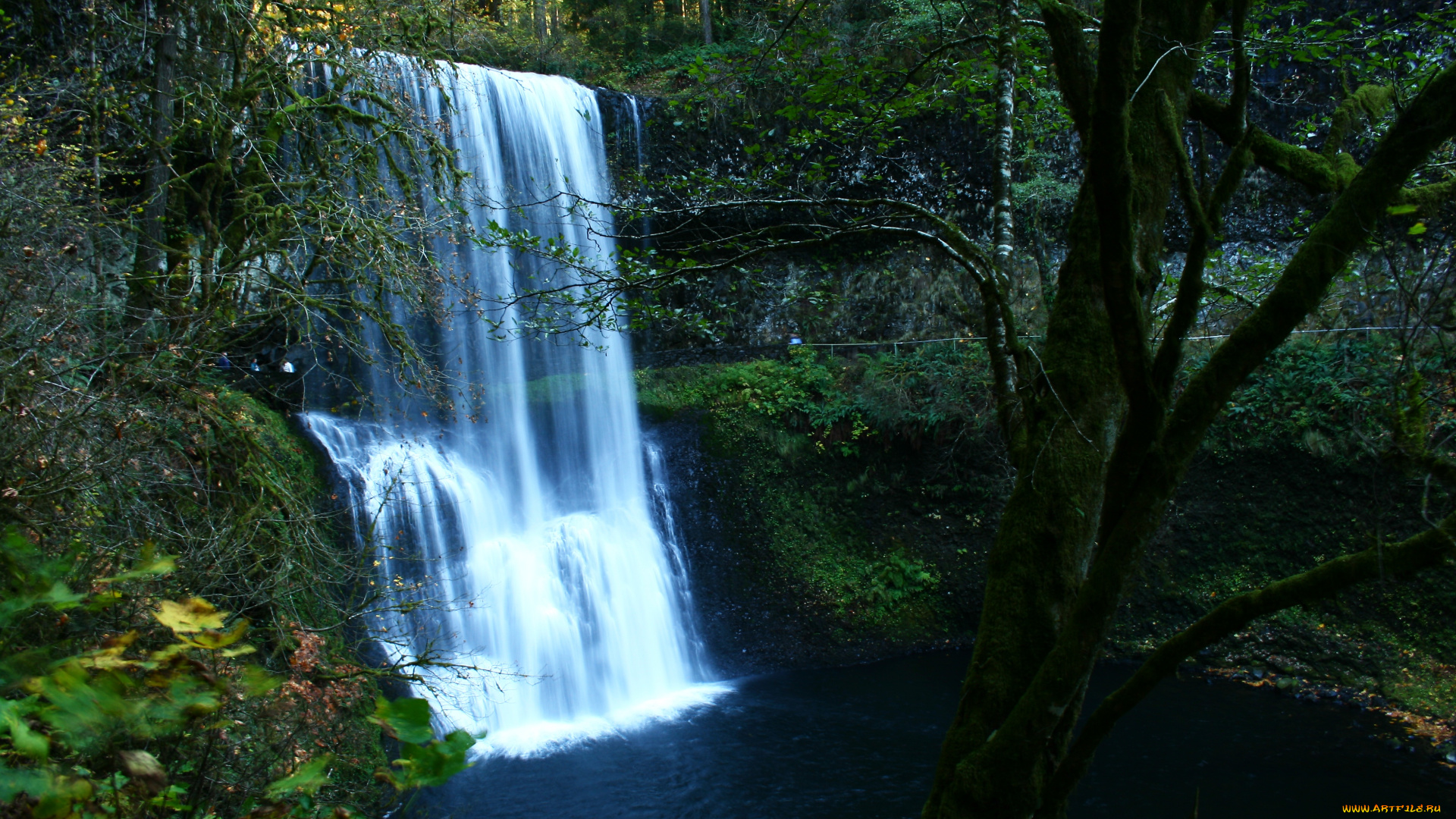 природа, водопады, вода, течение, поток