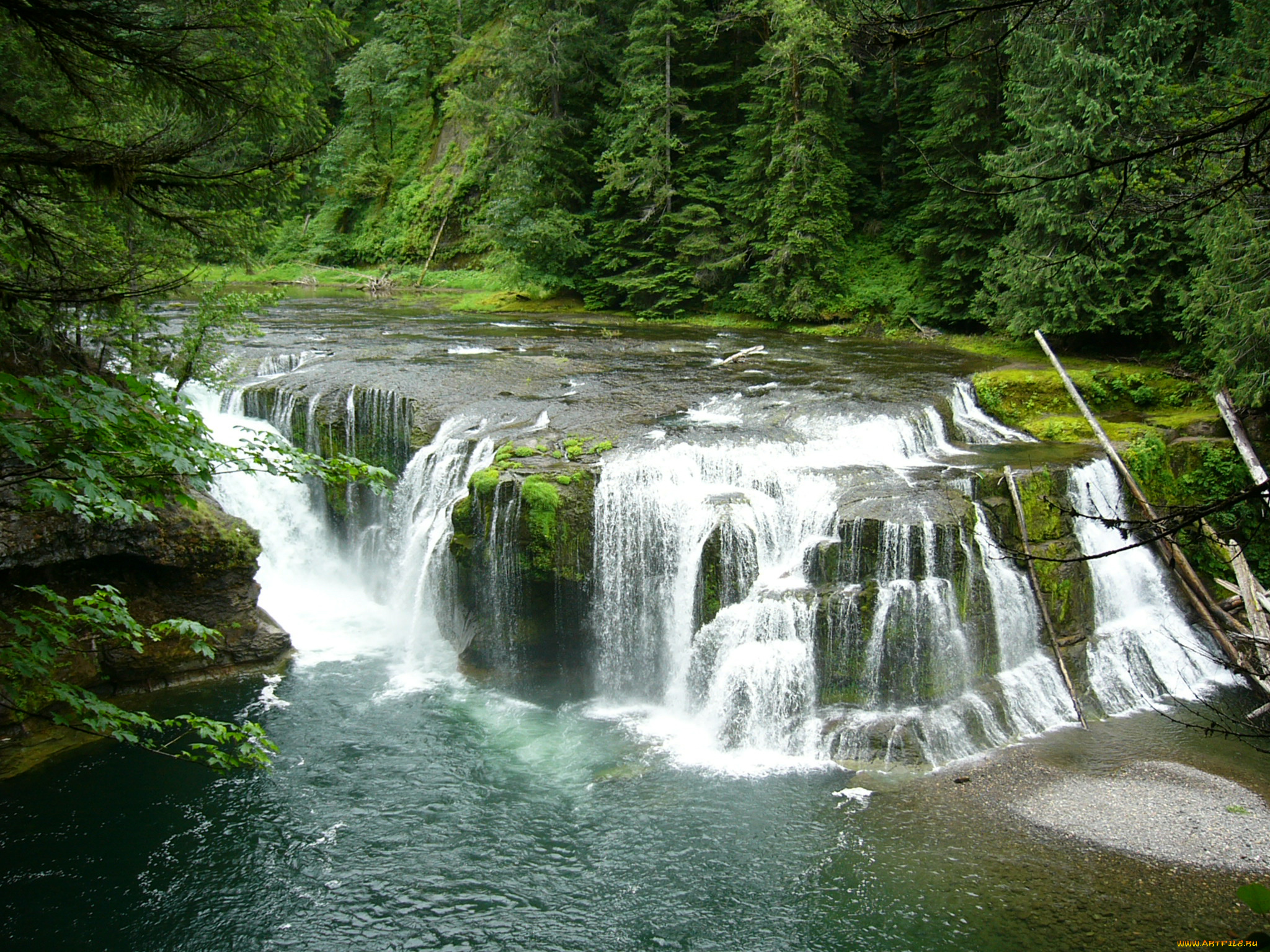 природа, водопады, река, вода