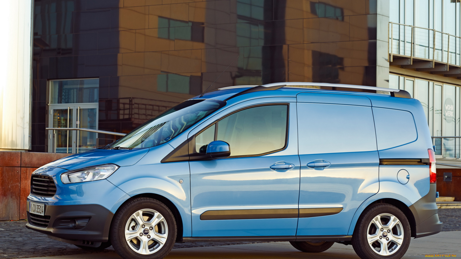 автомобили, ford, синий, 2014г, courier, transit