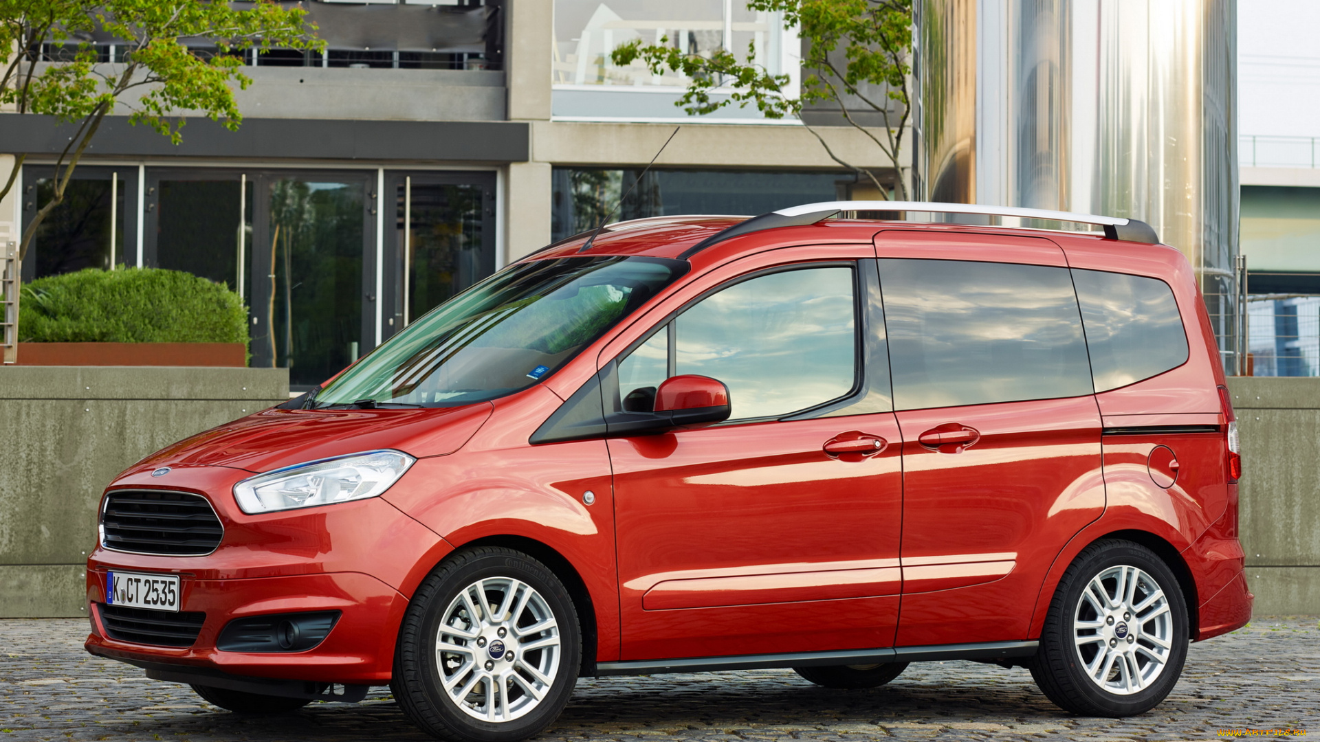 автомобили, ford, tourneo, courier, '2014г, красный