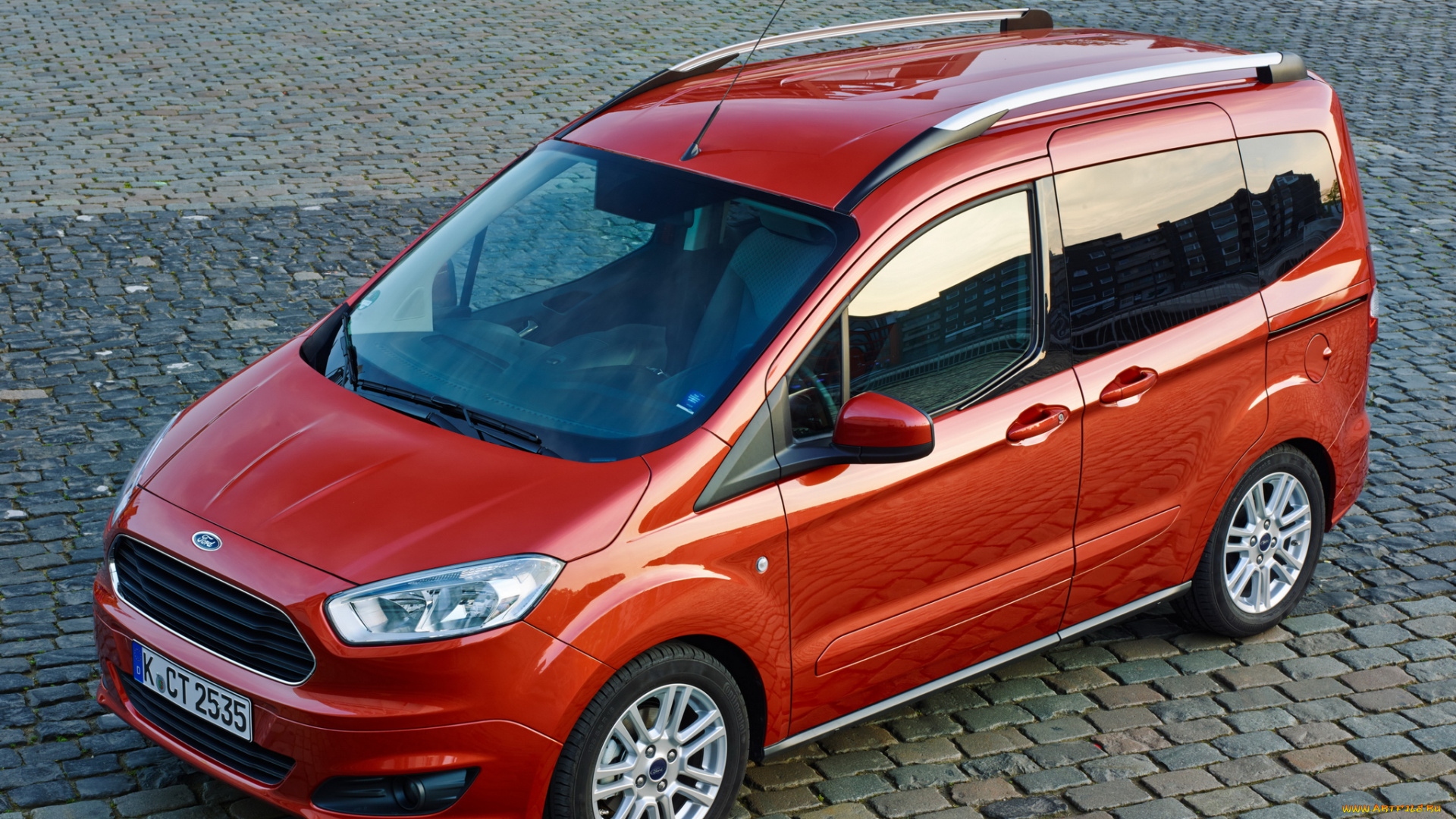 автомобили, ford, tourneo, courier, '2014г, красный