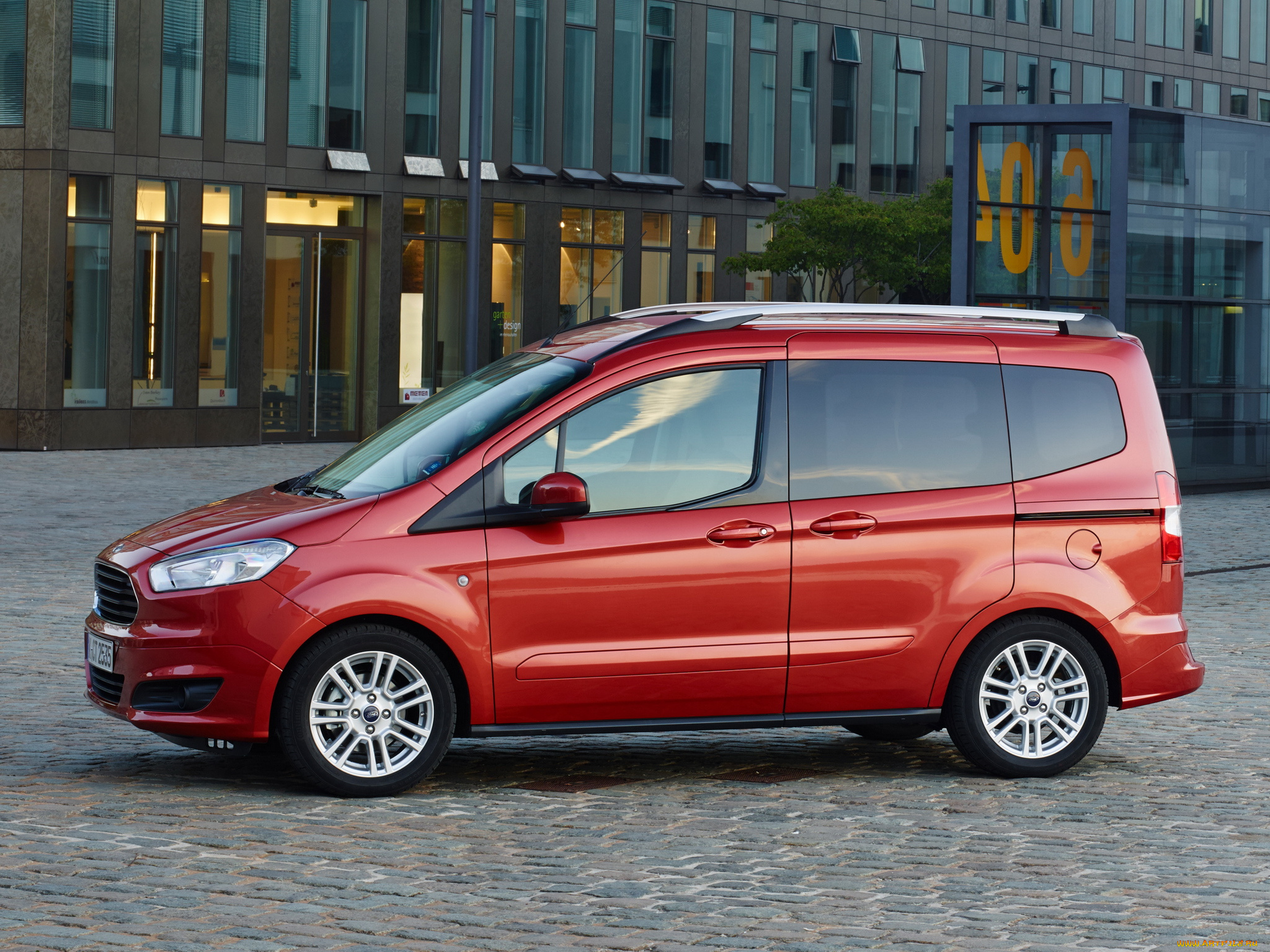 автомобили, ford, красный, tourneo, courier, '2014г