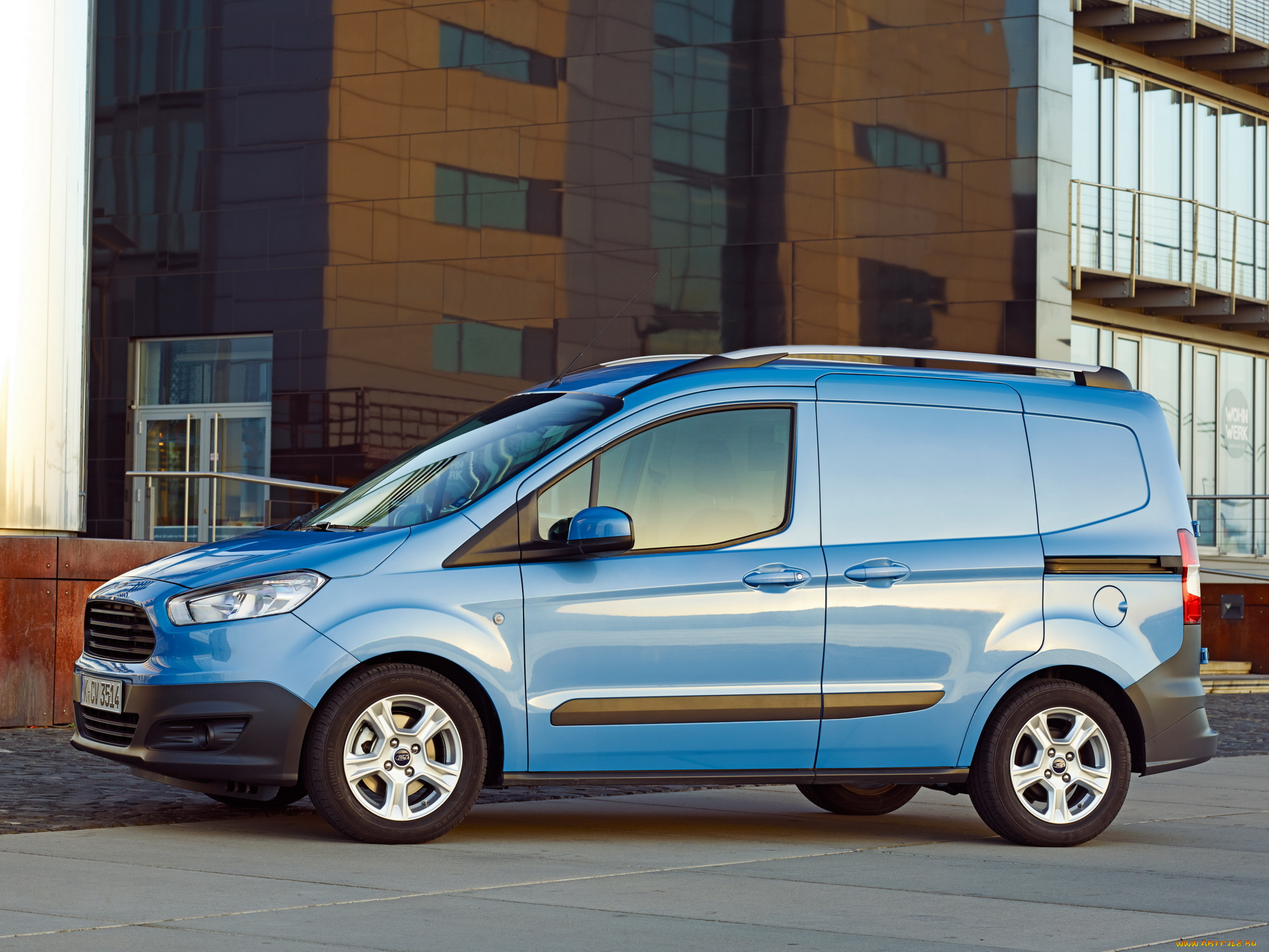 автомобили, ford, синий, 2014г, courier, transit