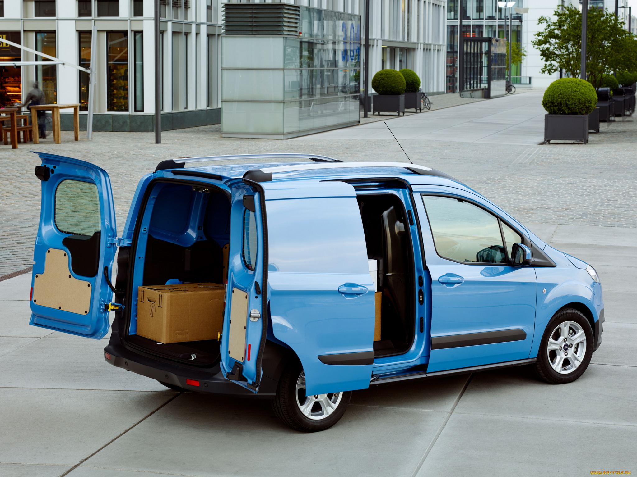 автомобили, ford, синий, 2014г, courier, transit