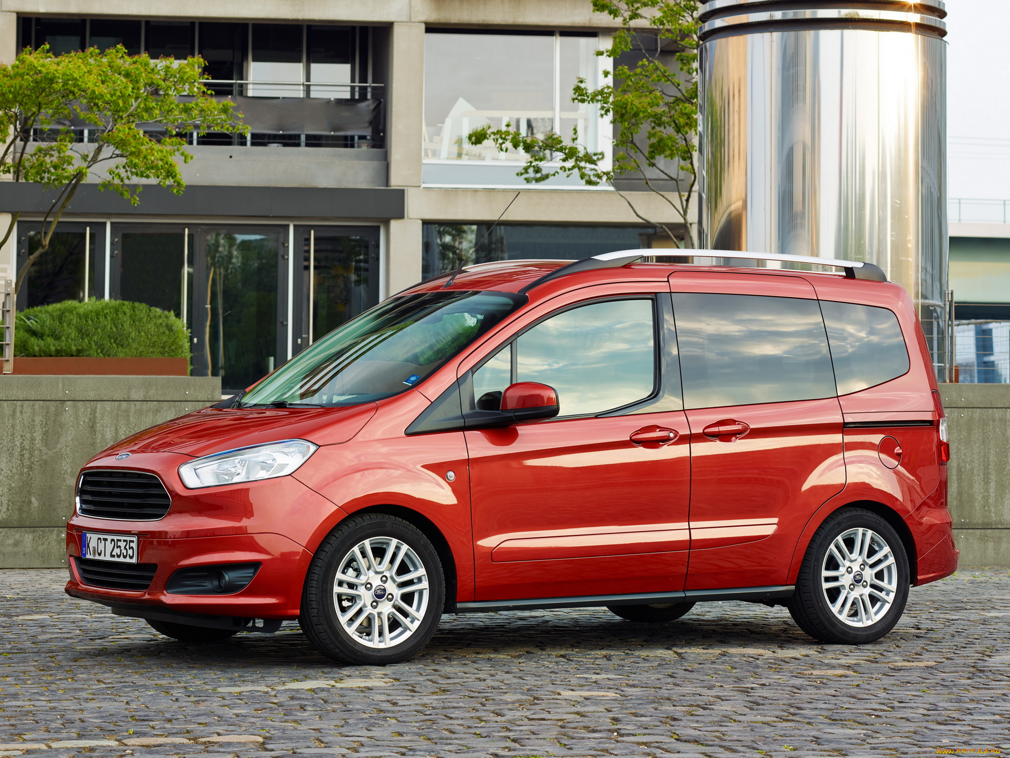 автомобили, ford, tourneo, courier, '2014г, красный