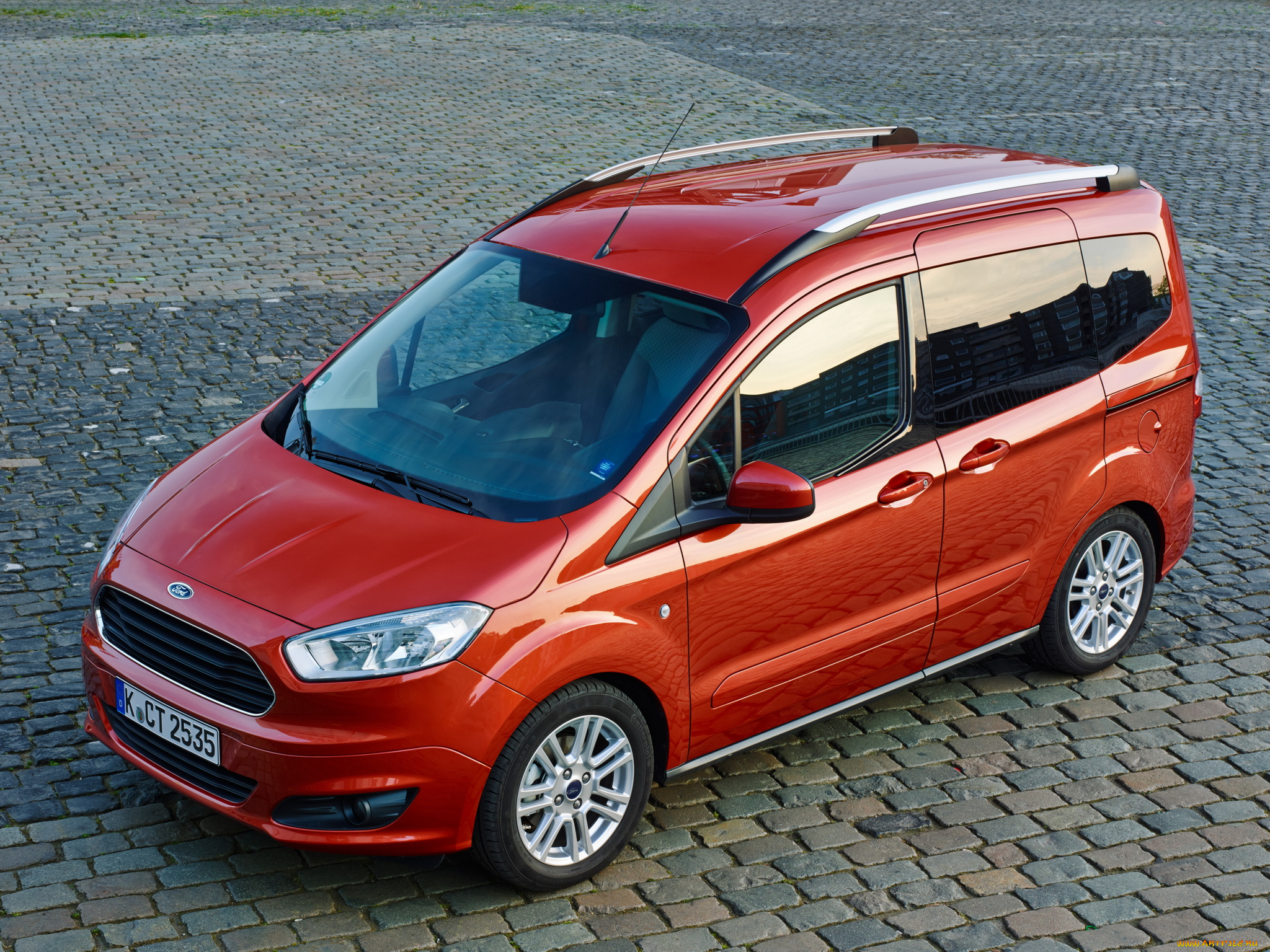 автомобили, ford, tourneo, courier, '2014г, красный