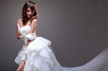 Картинка девушки -unsort+ азиатки диадема платье невеста