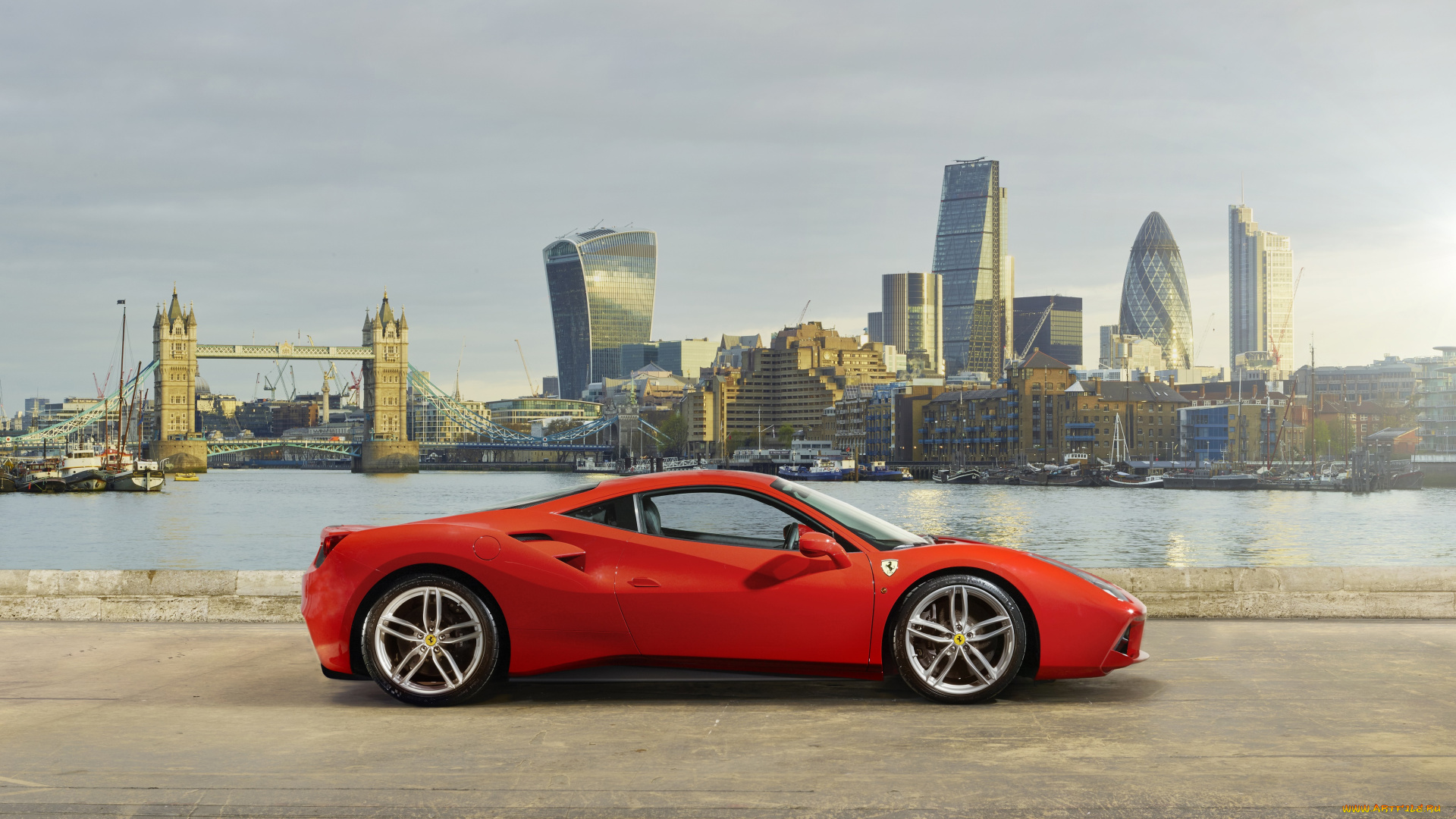 автомобили, fiat, красный, 2015г, ferrari, gtb, 488