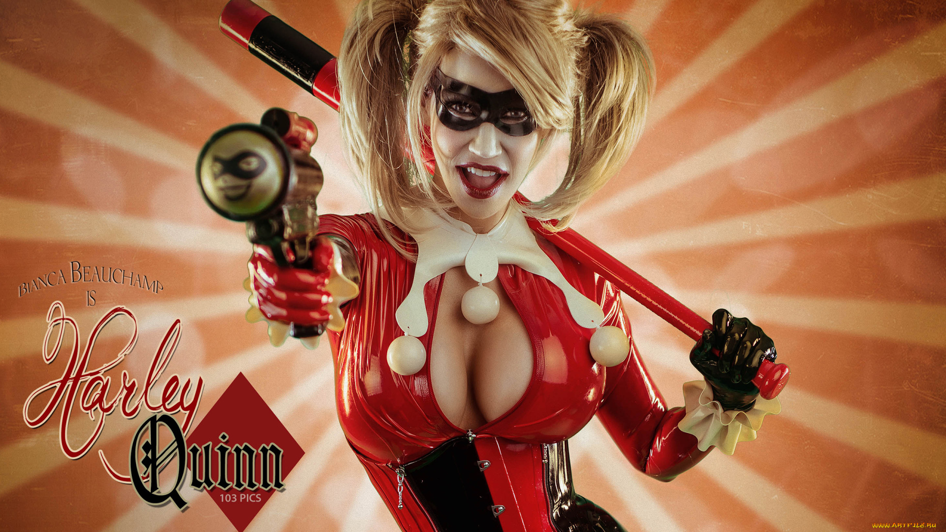 bianca, beauchamp, девушки, bianca, beauchamp, latex, harley, quinn-5, девушка, модель