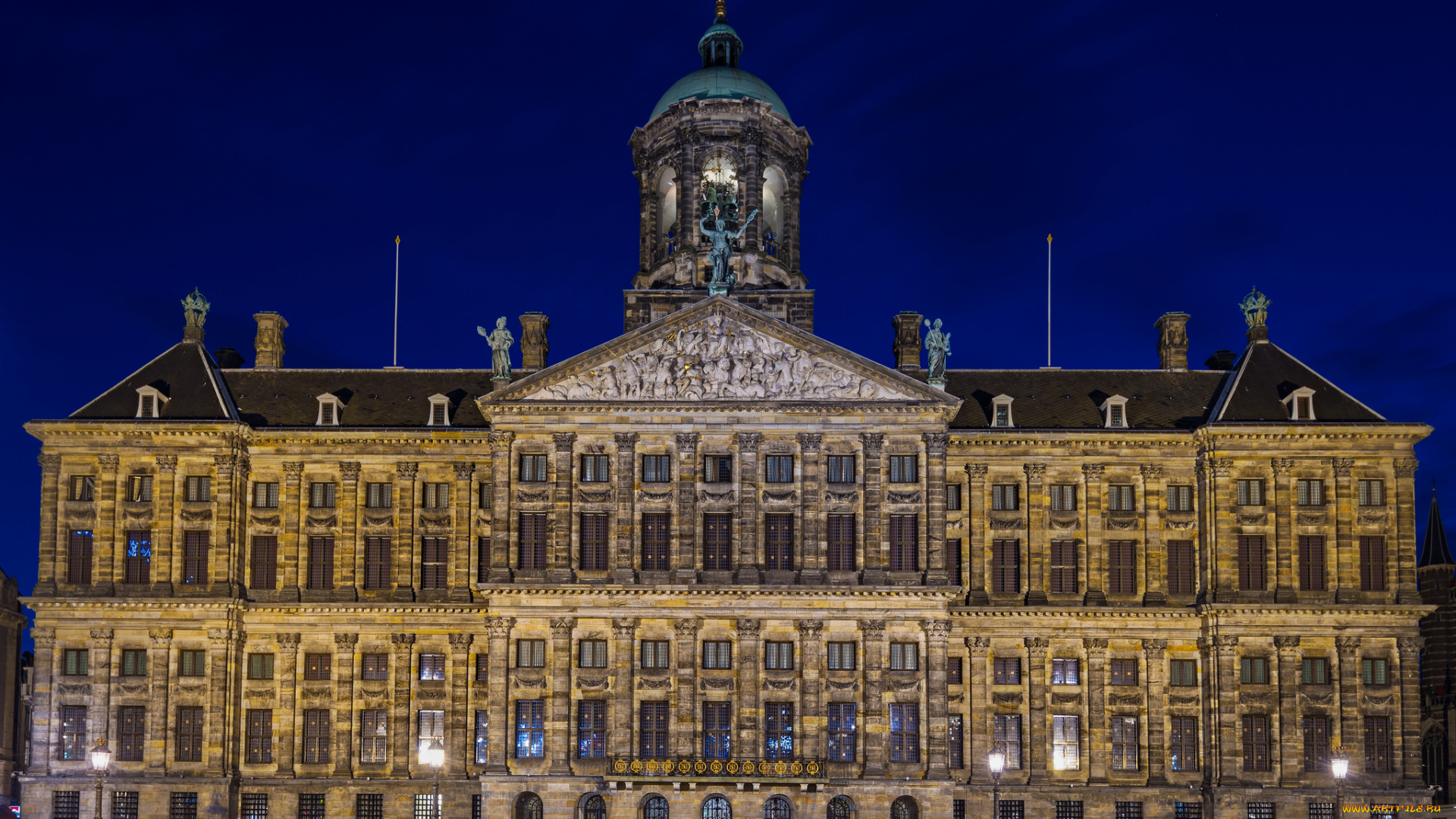 royal, palace, in, amsterdam, города, амстердам, , нидерланды, дворец