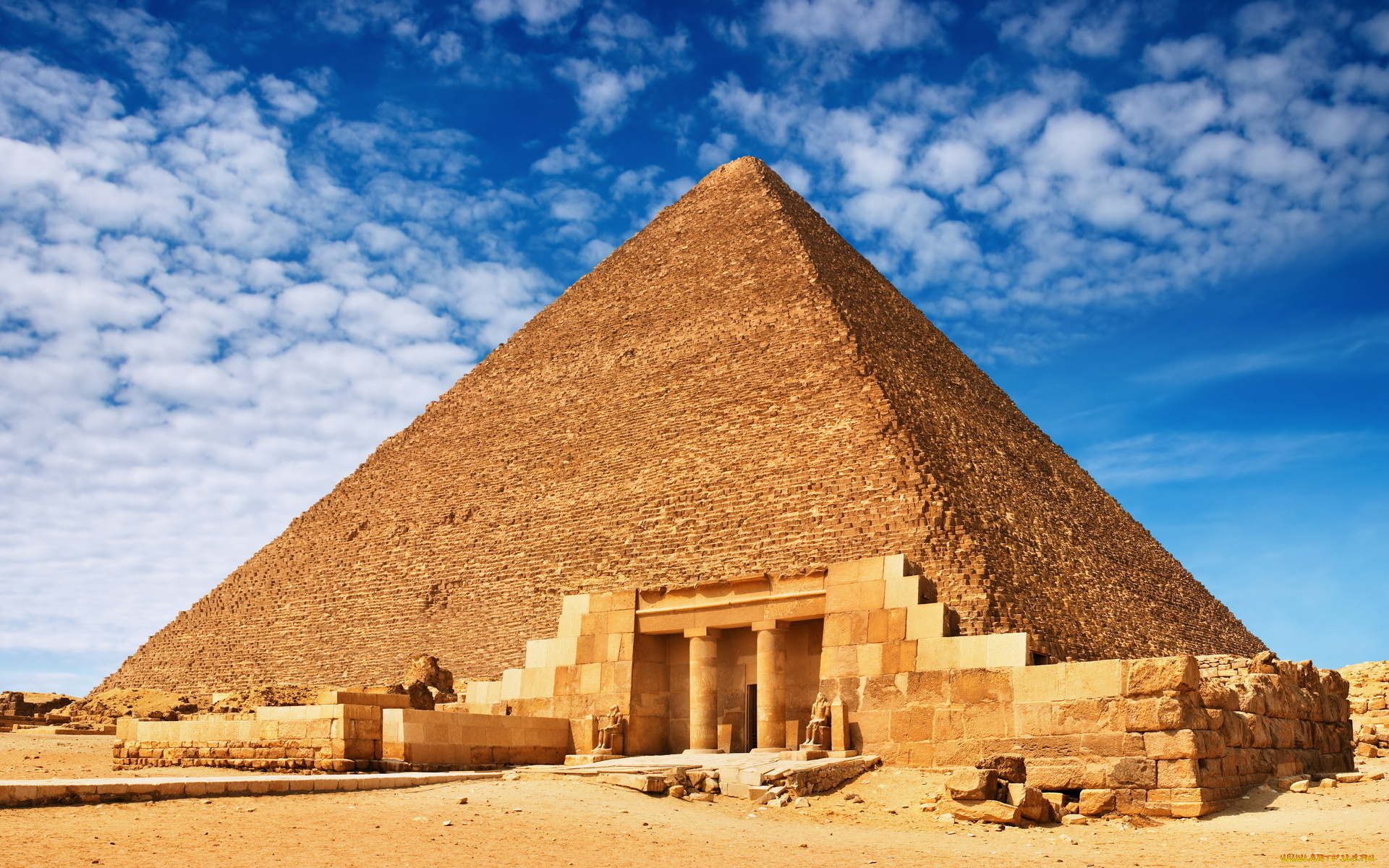 города, -, исторические, , архитектурные, памятники, колонны, облака, небо, пирамида, египет
