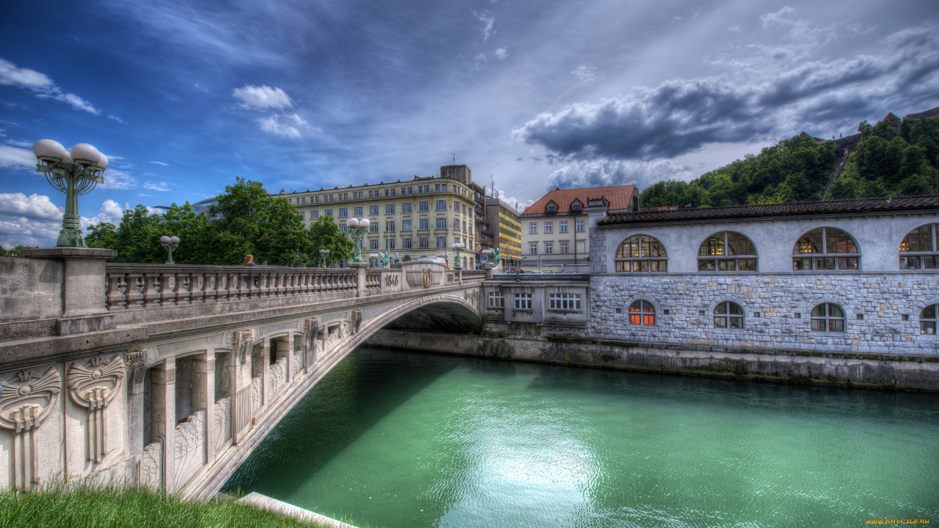 ljubljana, -, slovenija, города, -, мосты, простор