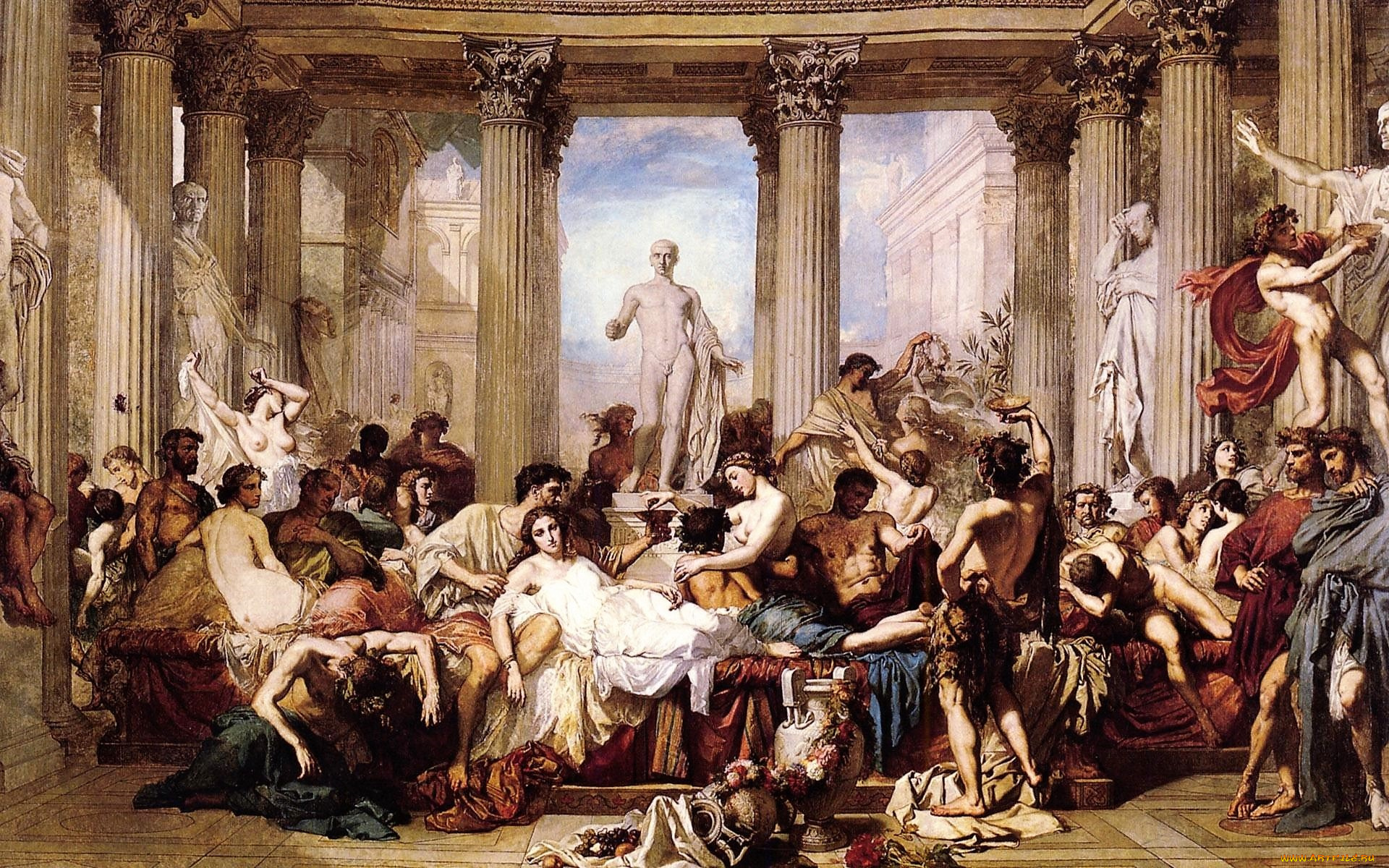 the, romans, of, the, decadence, рисованное, thomas, couture, люди, пир