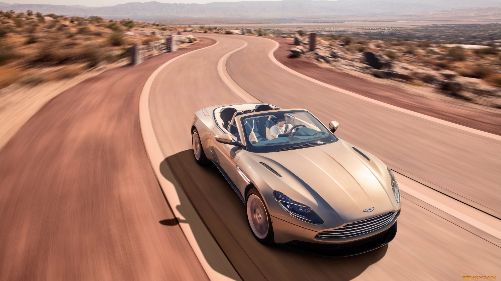 aston, martin, db11, автомобили, aston, martin, светлый, дорога, пустыня