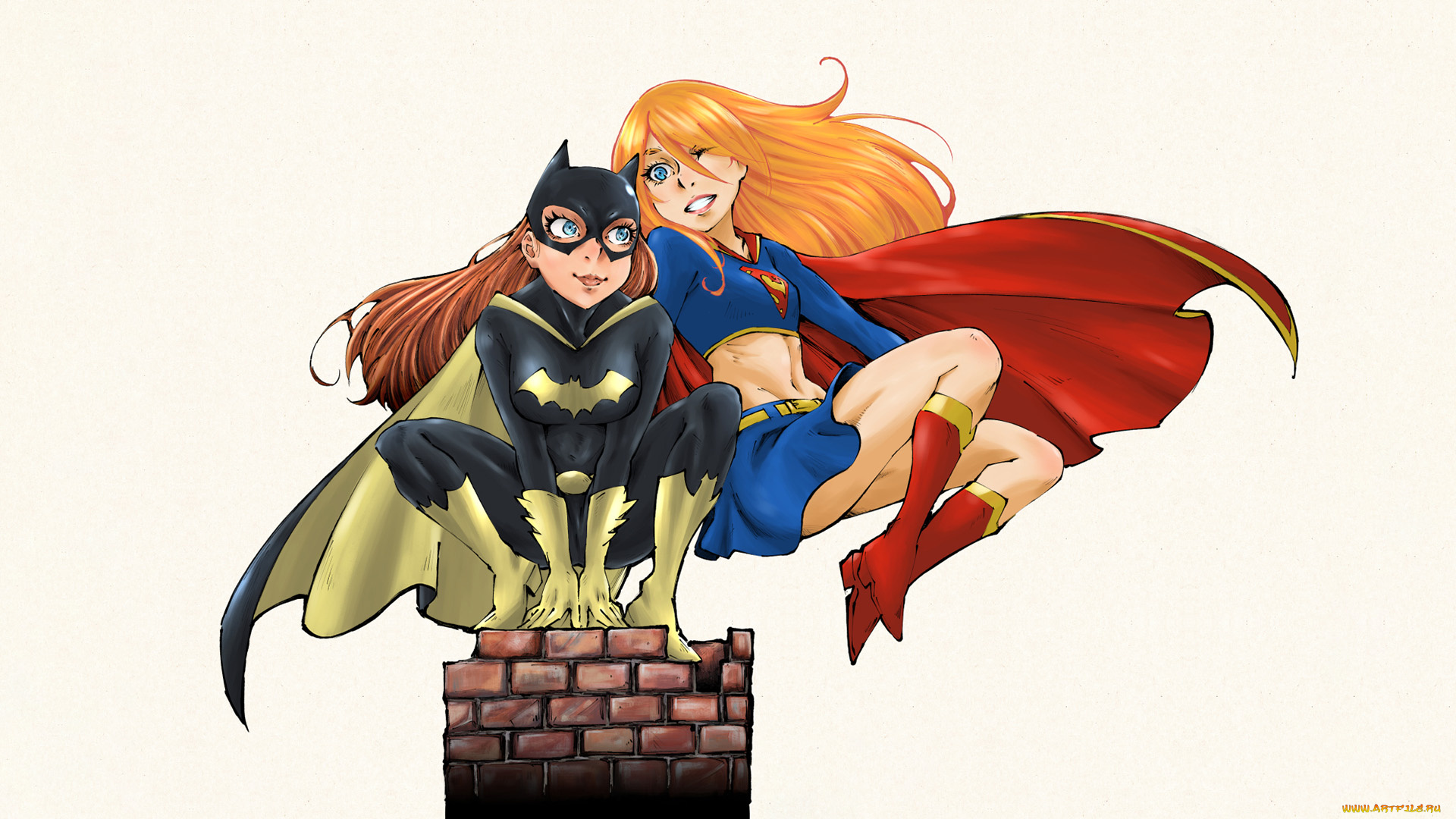 рисованное, комиксы, batgirl, supergirl