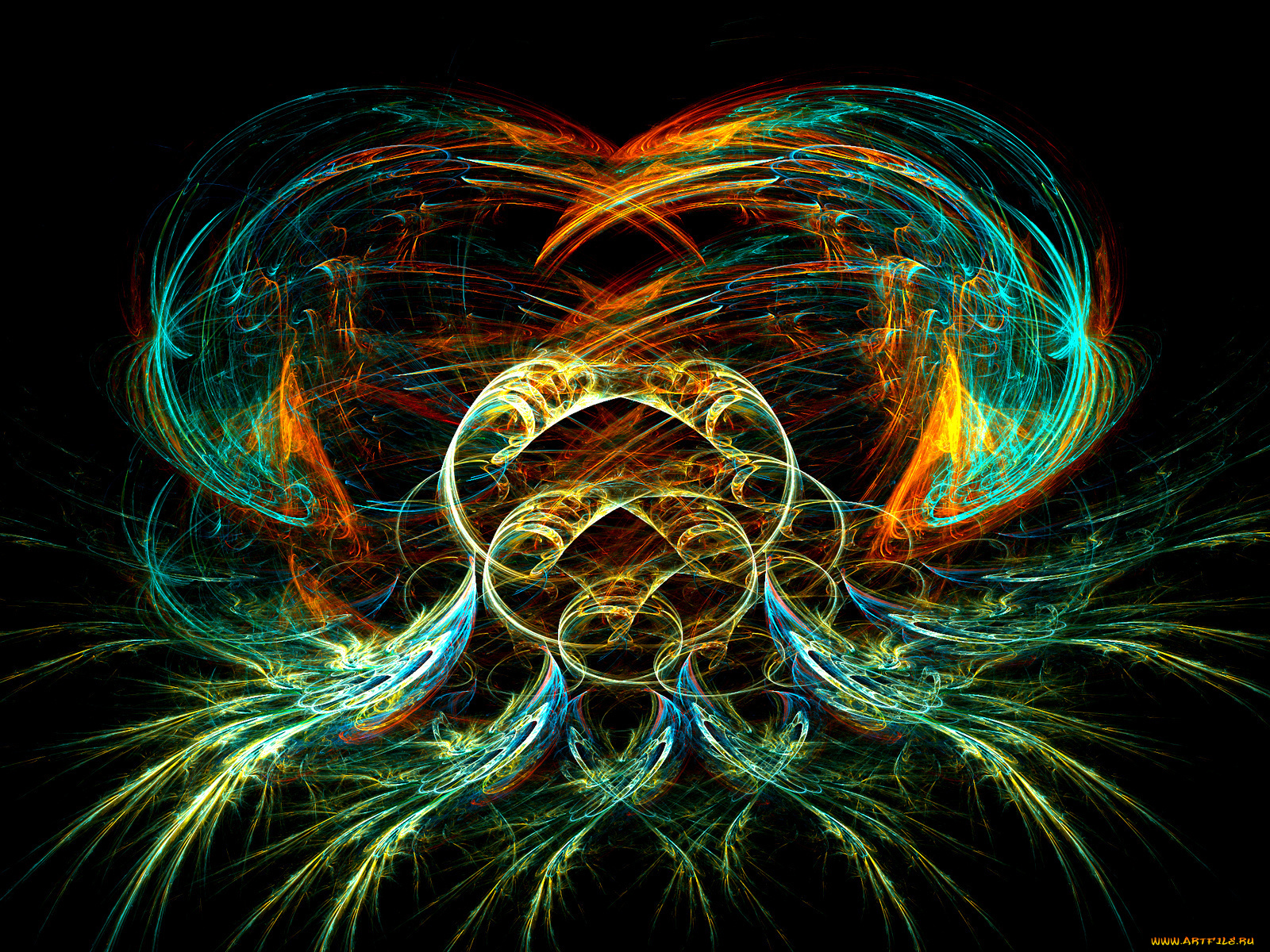 3д, графика, fractal, фракталы, узор, цвета, фон