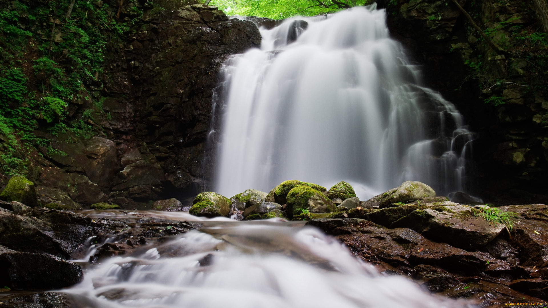 природа, водопады, поток, вода