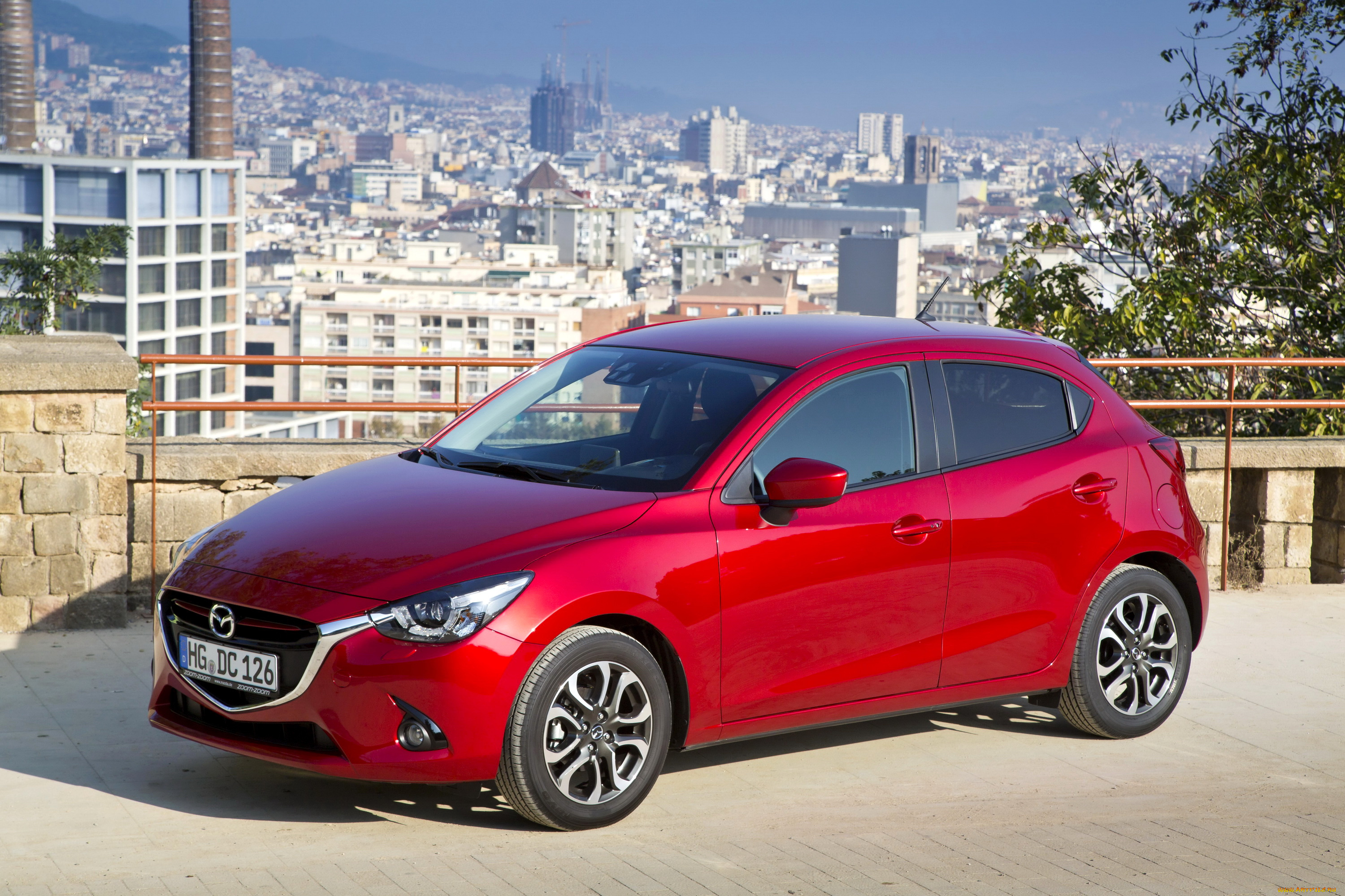 2014, mazda, 2, автомобили, mazda, красный, металлик