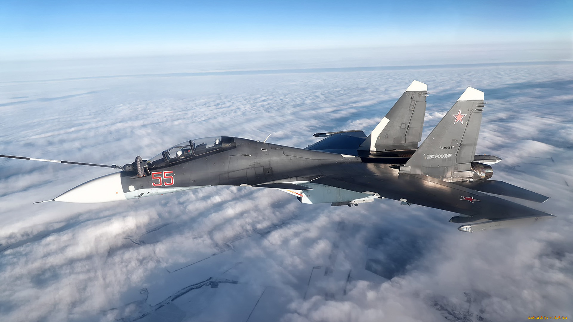 авиация, боевые, самолёты, су-30см, дозаправка, в, воздухе, российский, двухместный, многоцелевой, истребитель, ввс, россии, окб, сухого, поколения, 4