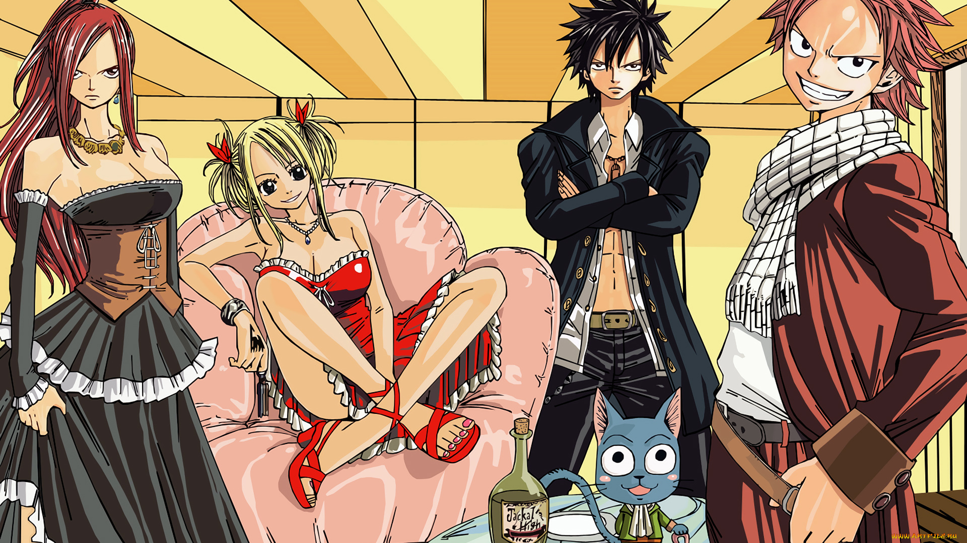 аниме, fairy, tail, lucy, heartfilia, natsu, dragneel, gray, fullbuster, erza, scarlet