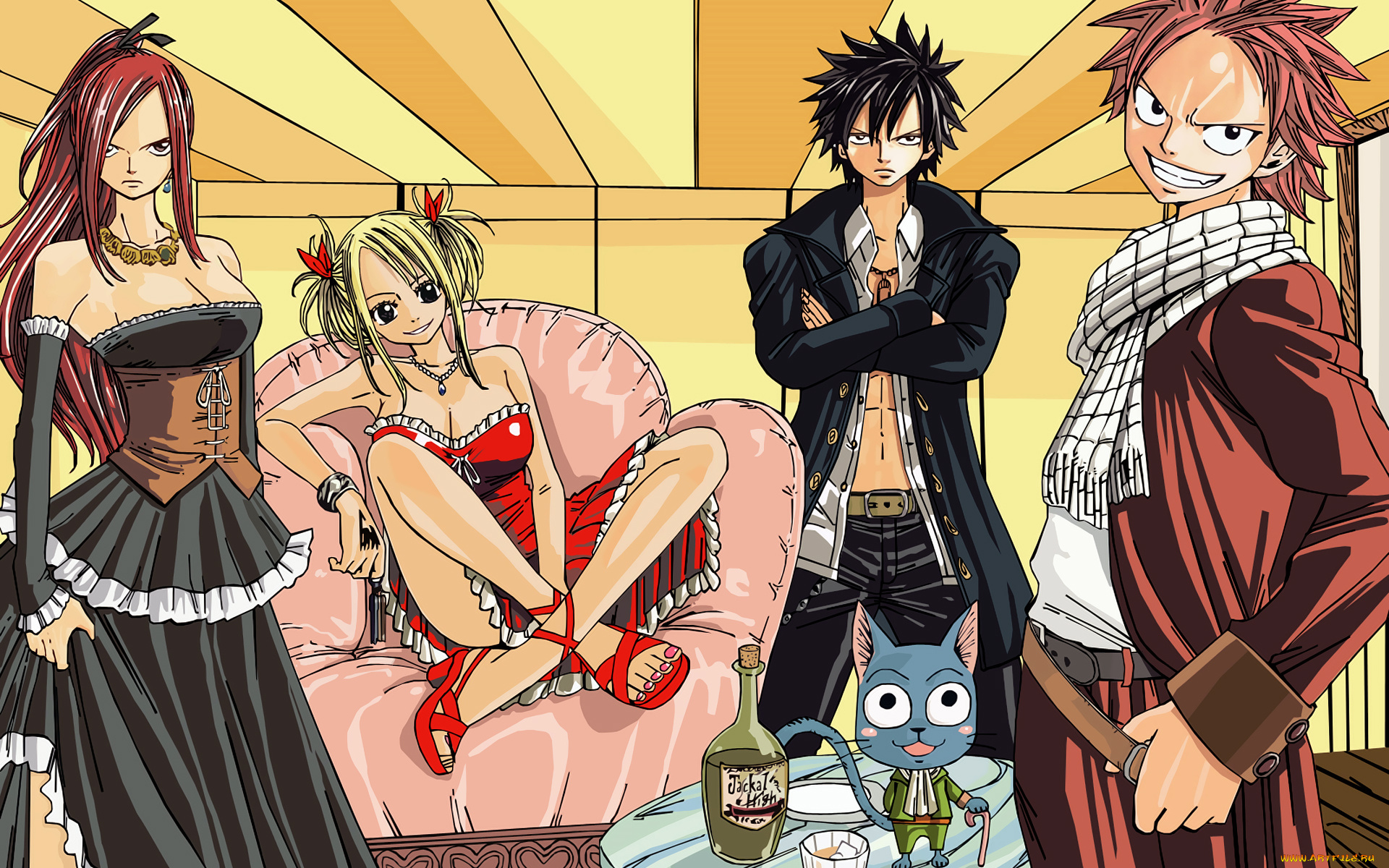 аниме, fairy, tail, lucy, heartfilia, natsu, dragneel, gray, fullbuster, erza, scarlet