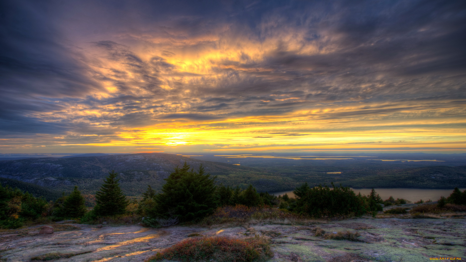 acadia, national, park, сша, природа, восходы, закаты, парк, закат