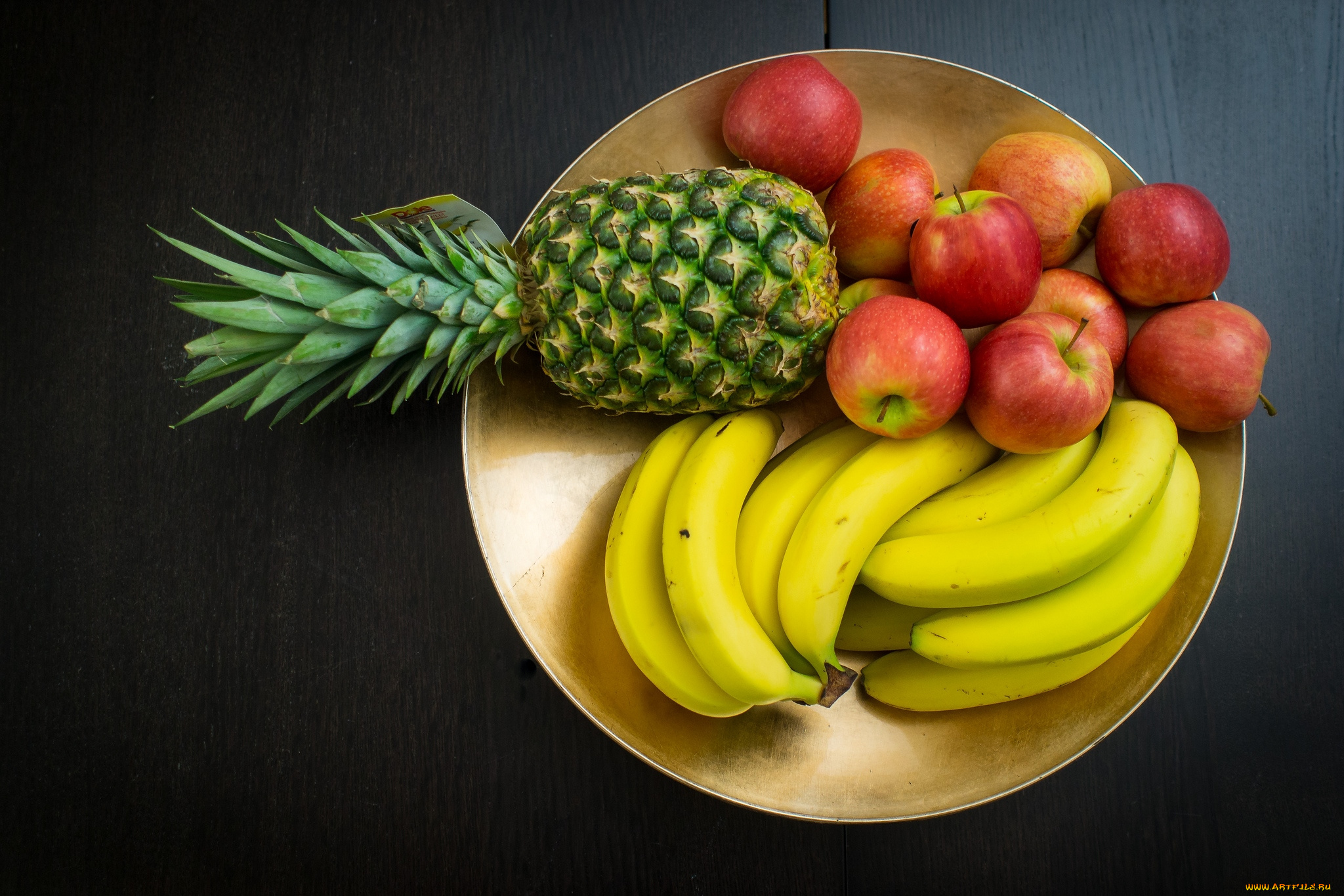 еда, фрукты, ягоды, ананас, яблоки, бананы