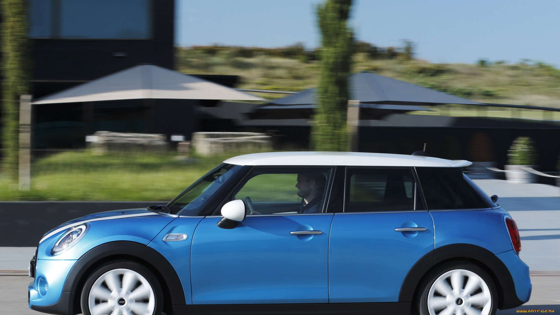 автомобили, mini, cooper, s, голубой, 2014, 5-door