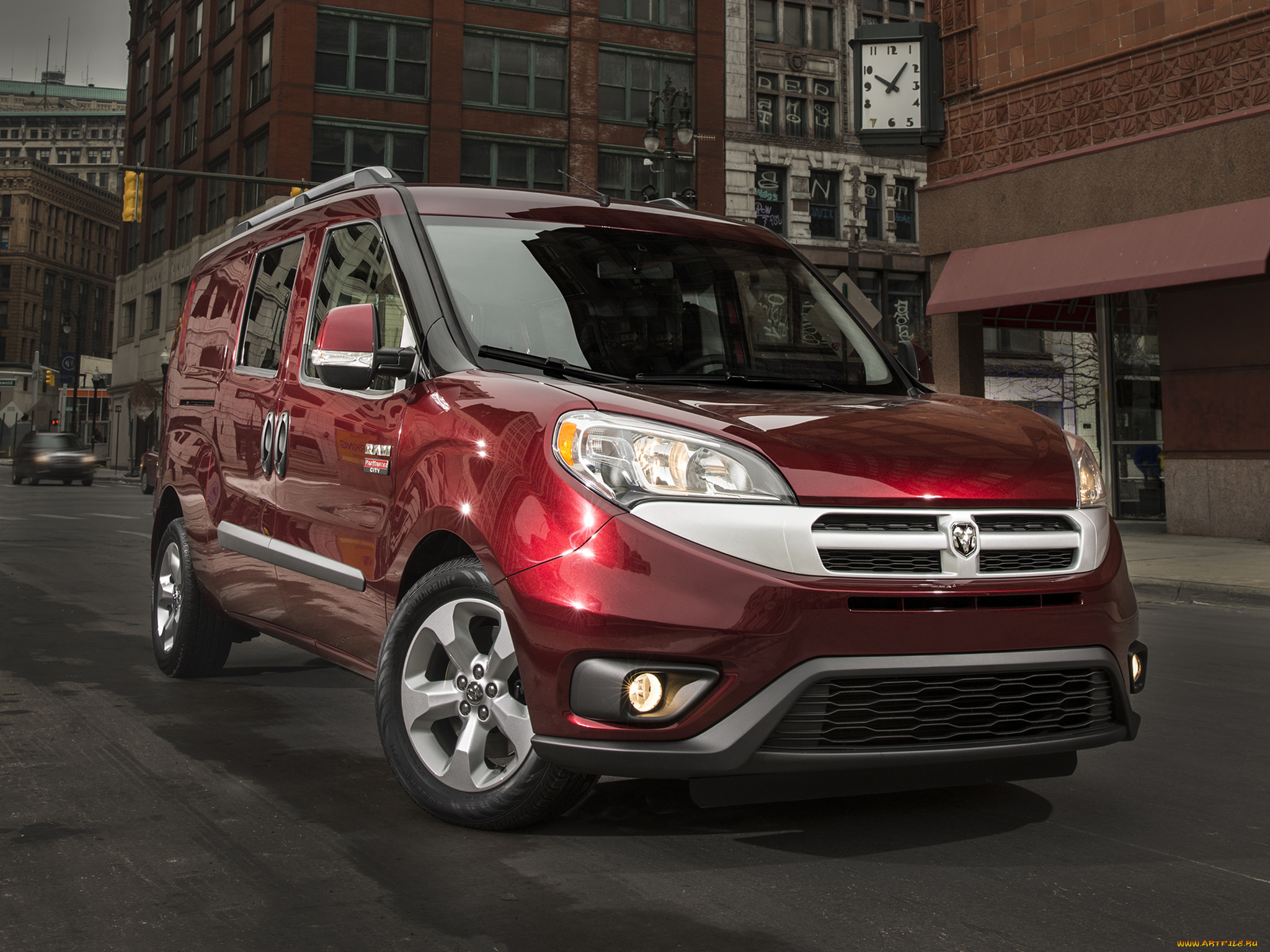 автомобили, dodge, красный, wagon, city, slt, 2015г, promaster, ram