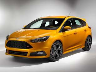 обоя автомобили, ford, focus, st, 2014г, желтый