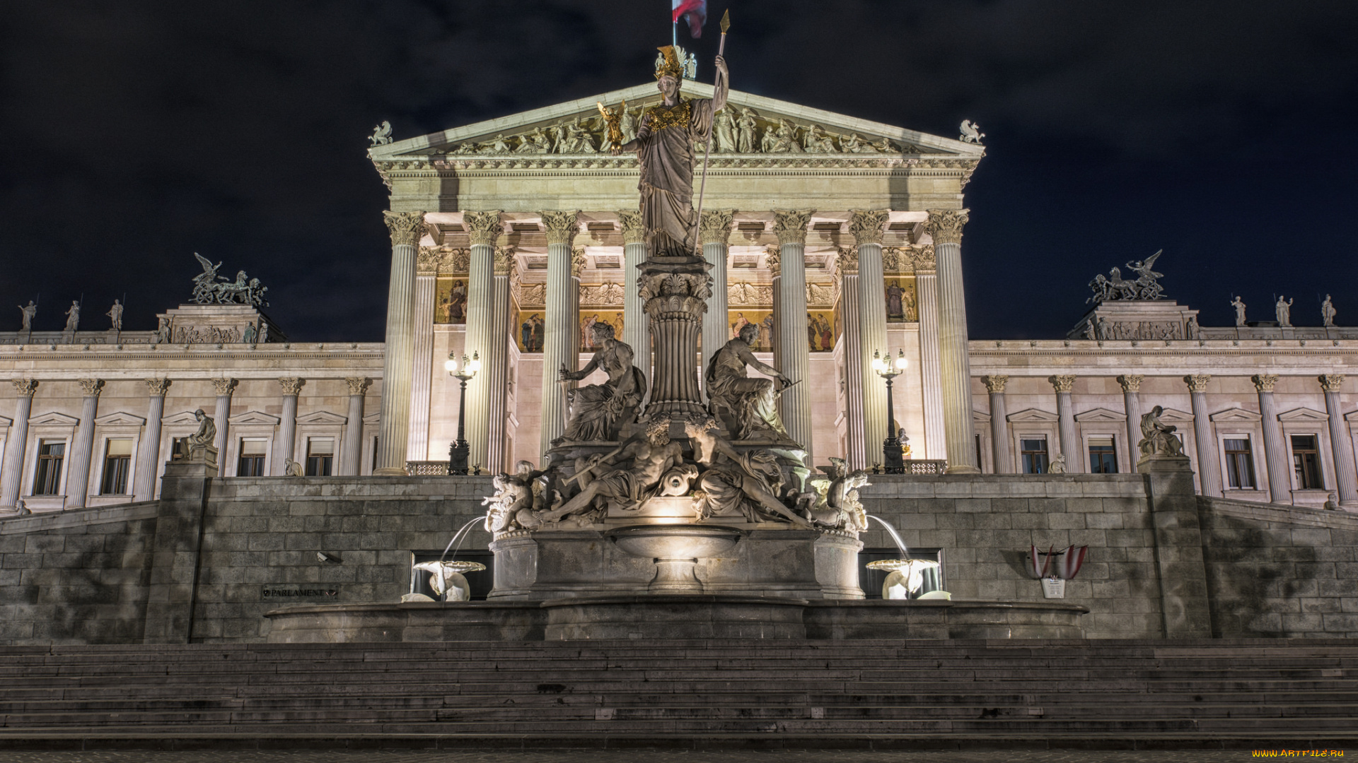 austrian, parliament, building, , vienna, города, вена, , австрия, статуя, дворец